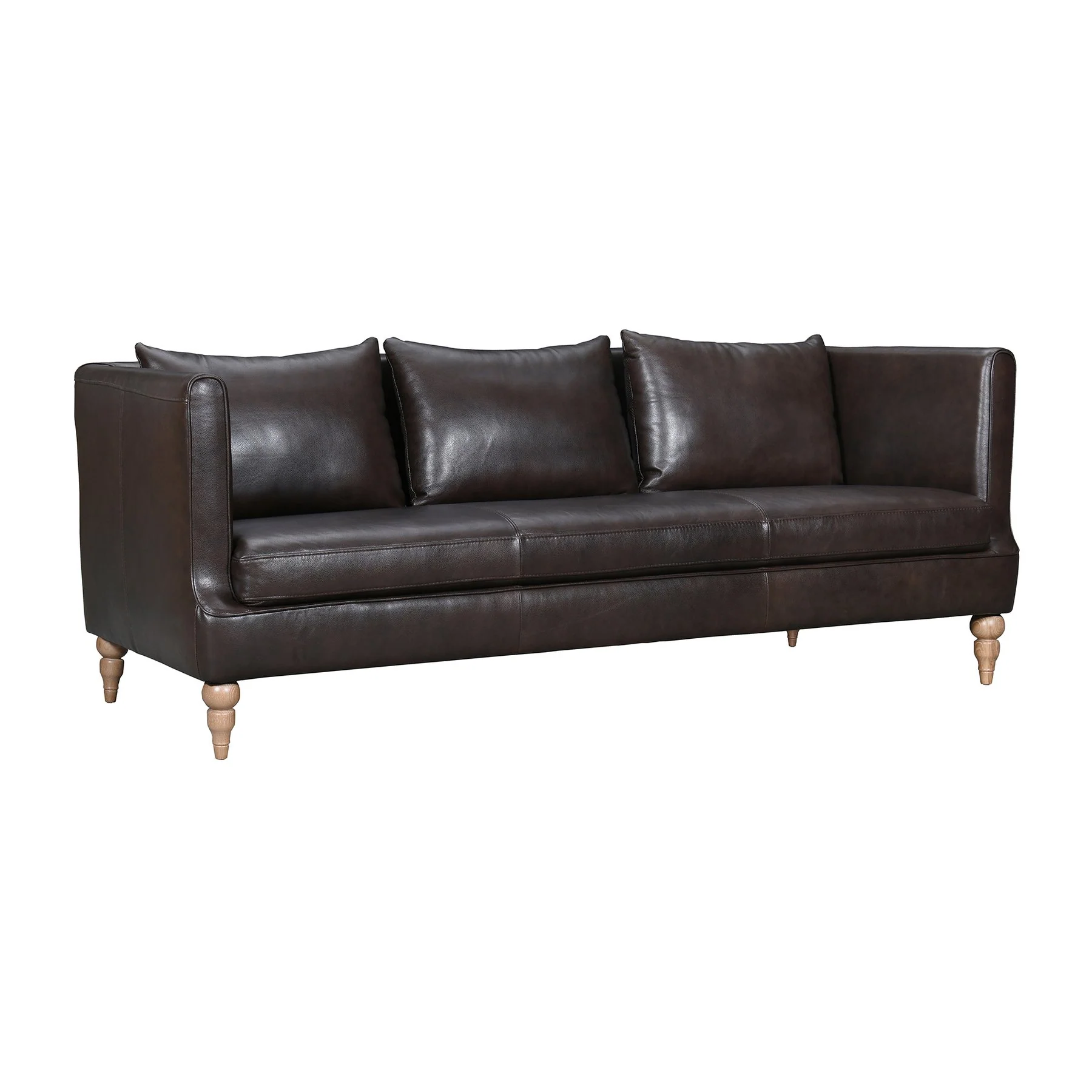Vincenza 85" Dark Brown Leather Sofa - Image 2