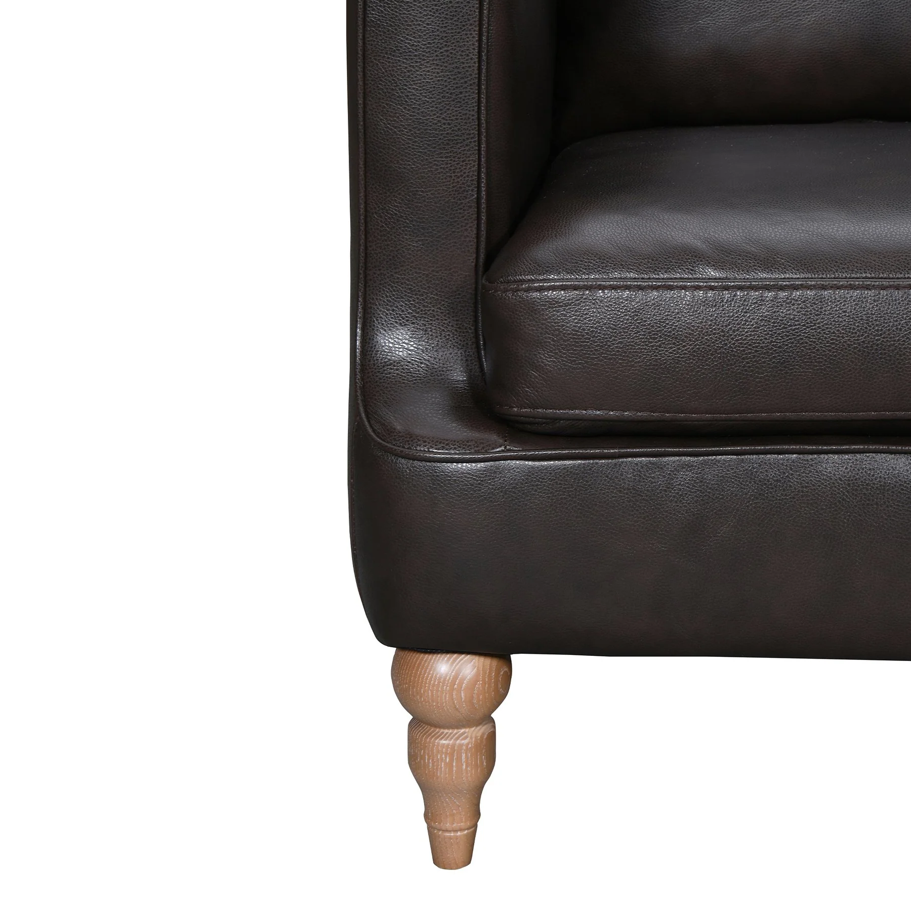 Vincenza 85" Dark Brown Leather Sofa - Image 4