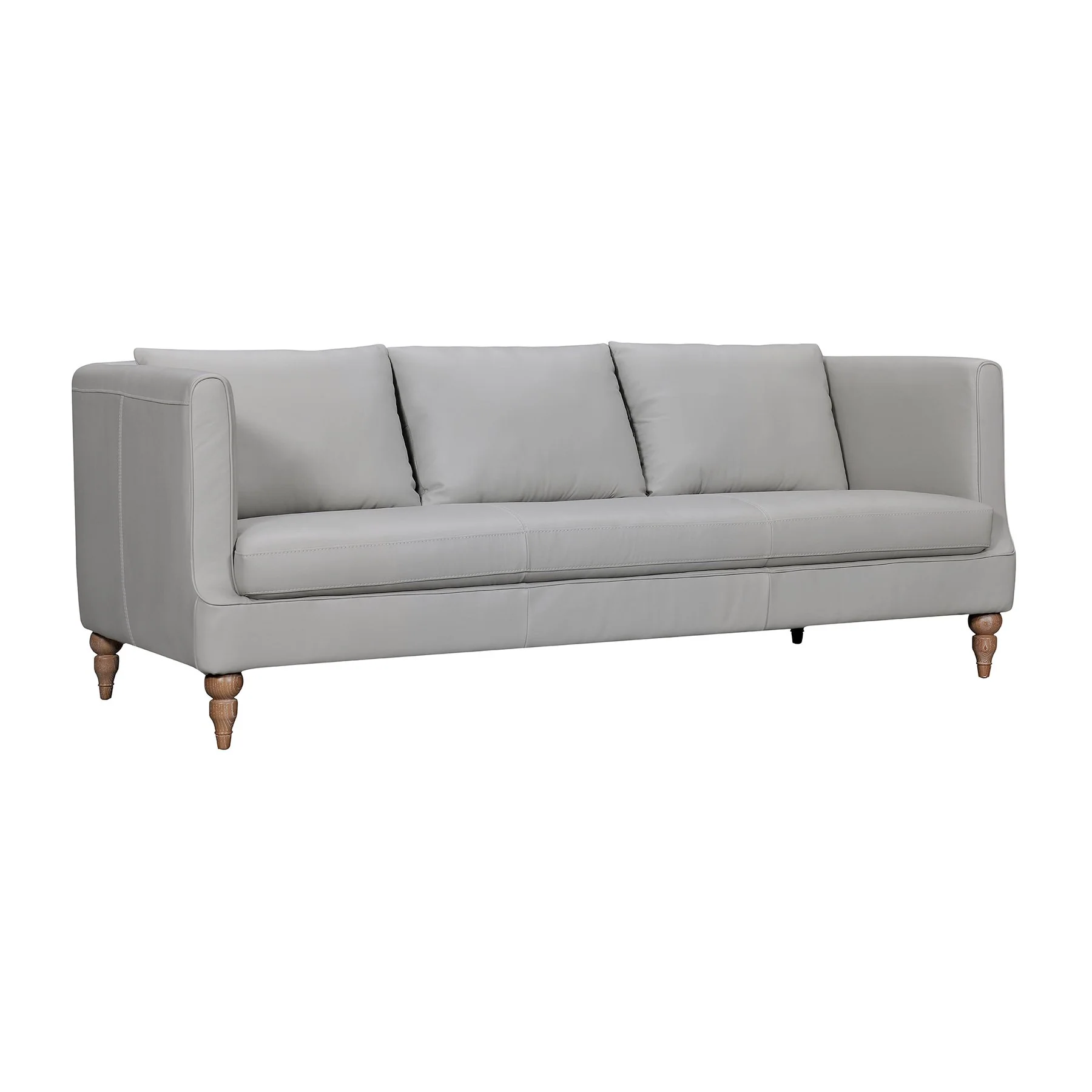 Vincenza 85" Dove Gray Leather Sofa - Image 2