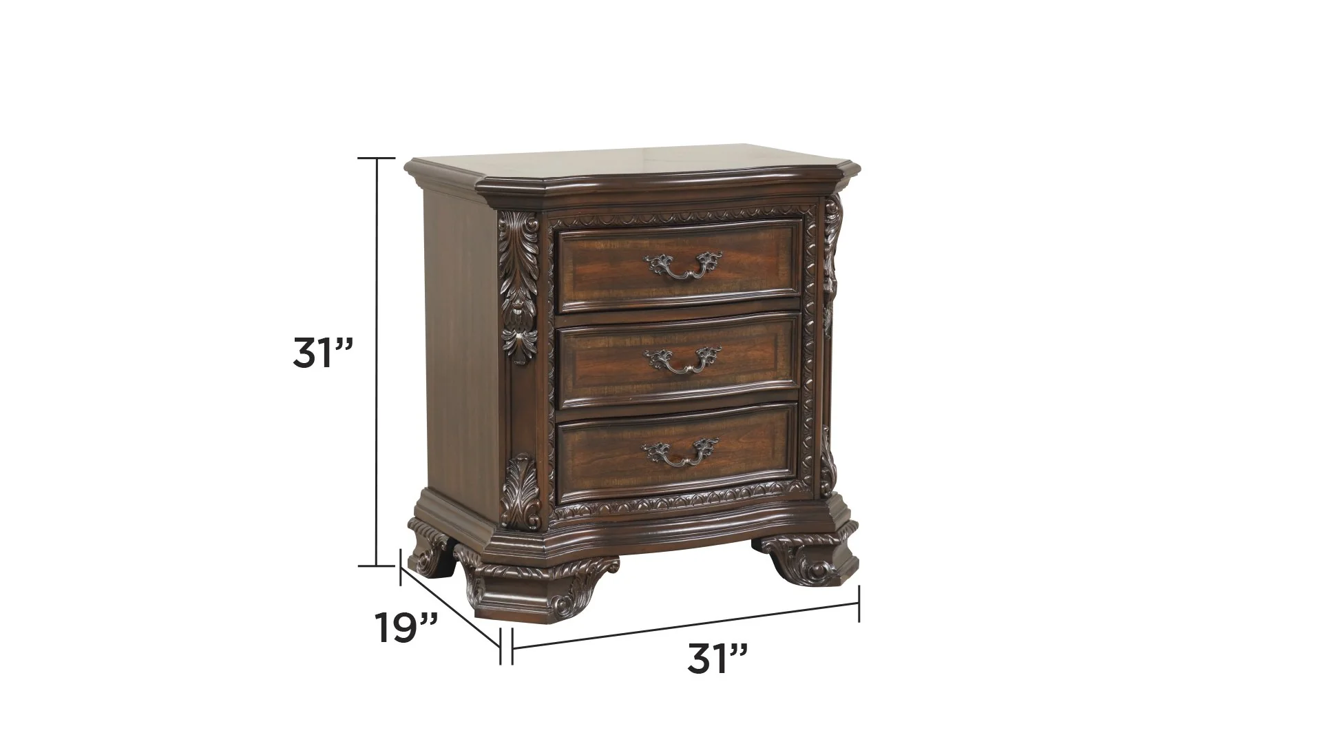 Vintage Nightstand Walnut - Image 2