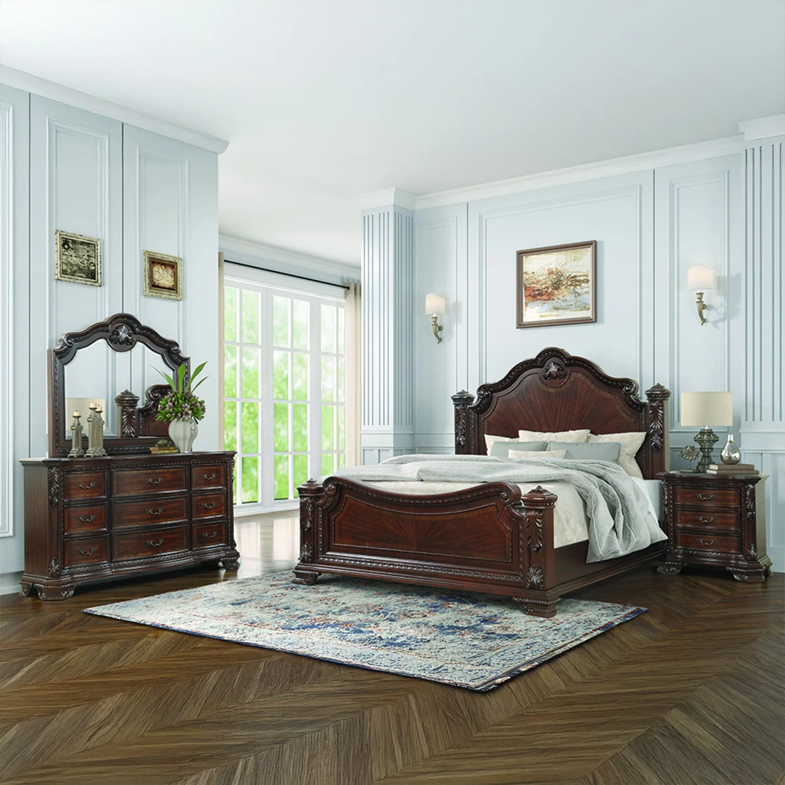 Vintage Queen 4 Pc Bedroom Set - Image 20