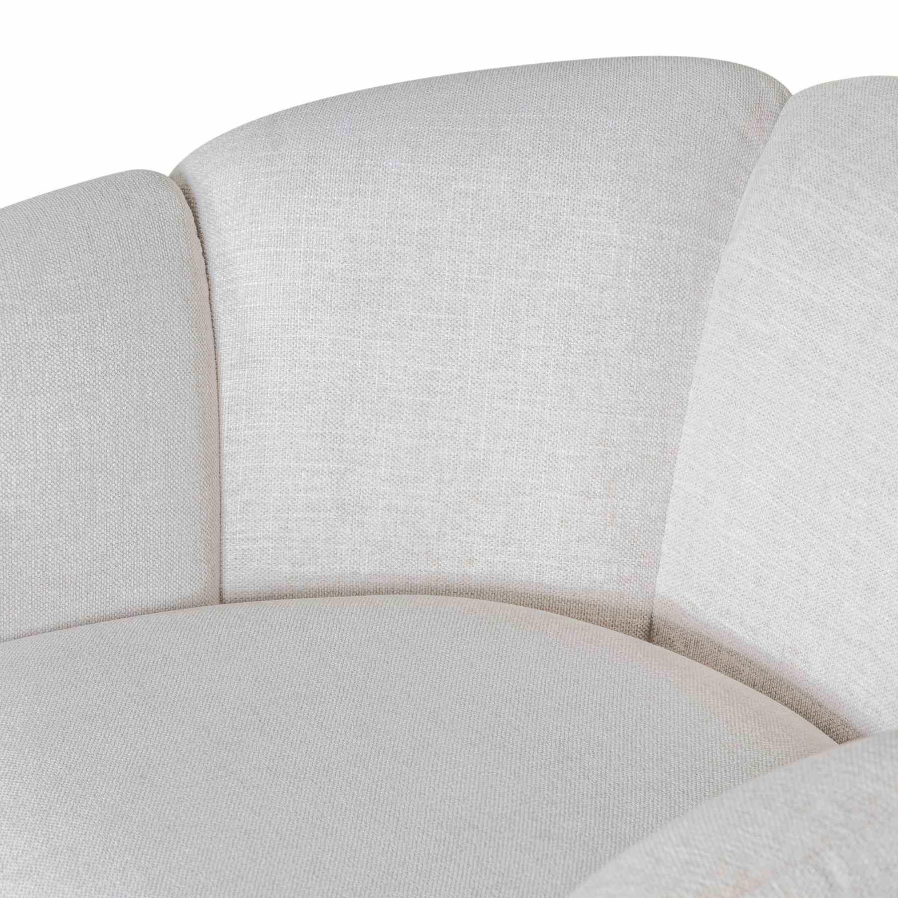 Violet Accent Chair in Soft Oat Fabric with Natural Wood Finish and Rattan Back - Image 5
