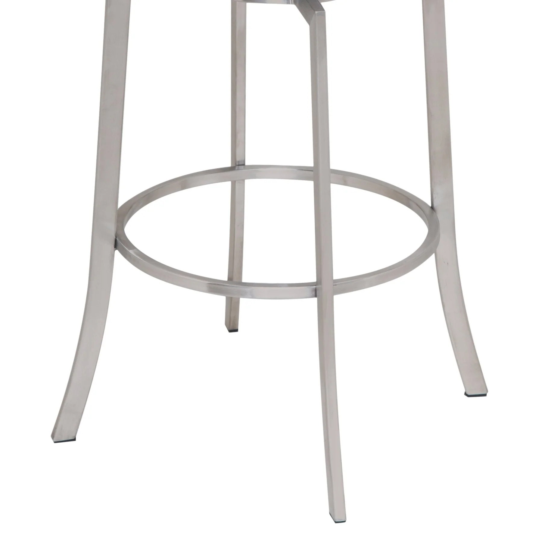 Viper 30" Bar Height Swivel Gray Faux Leather and Brushed Stainless Steel Bar Stool - Image 3