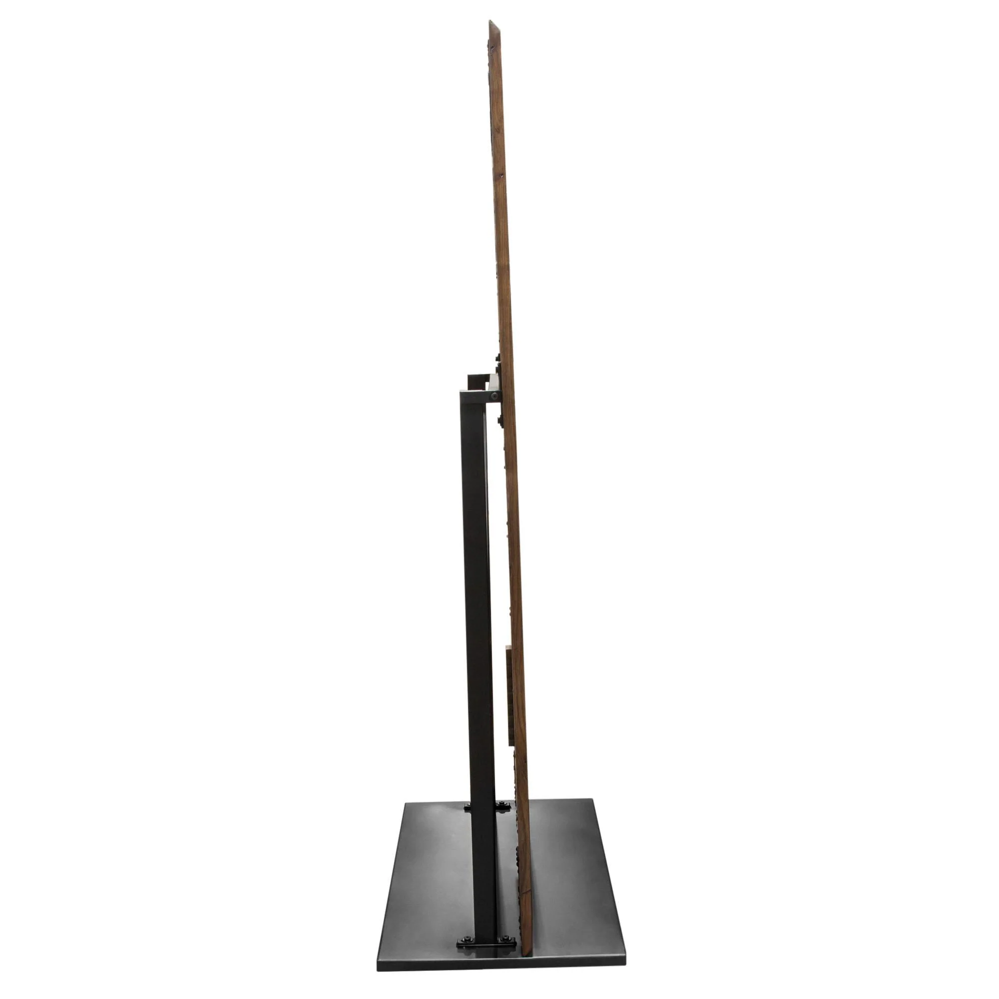 Vista Solid Acacia Wood Mirror w/ Live Edge in Walnut Finish w/ Gold Inlay & Black Self-Supporting Stand by Diamond Sofa - Image 7