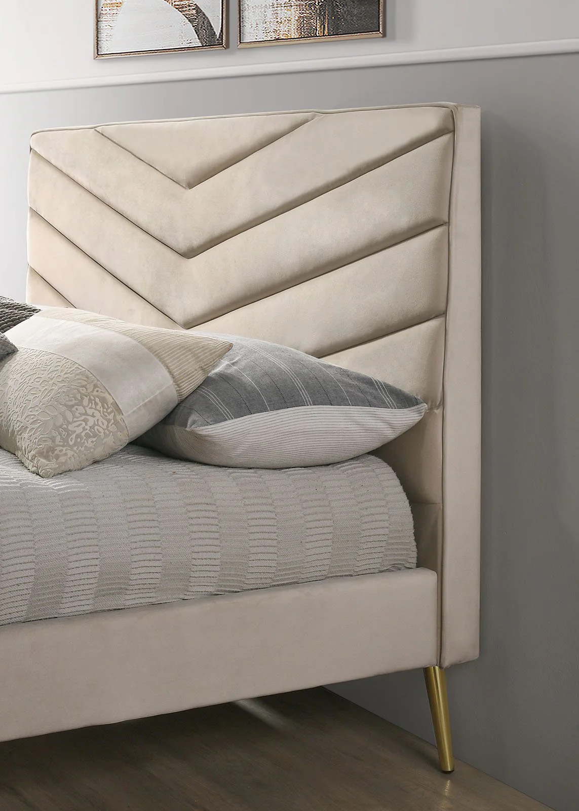 Vivar Full Bed, Beige - Image 3