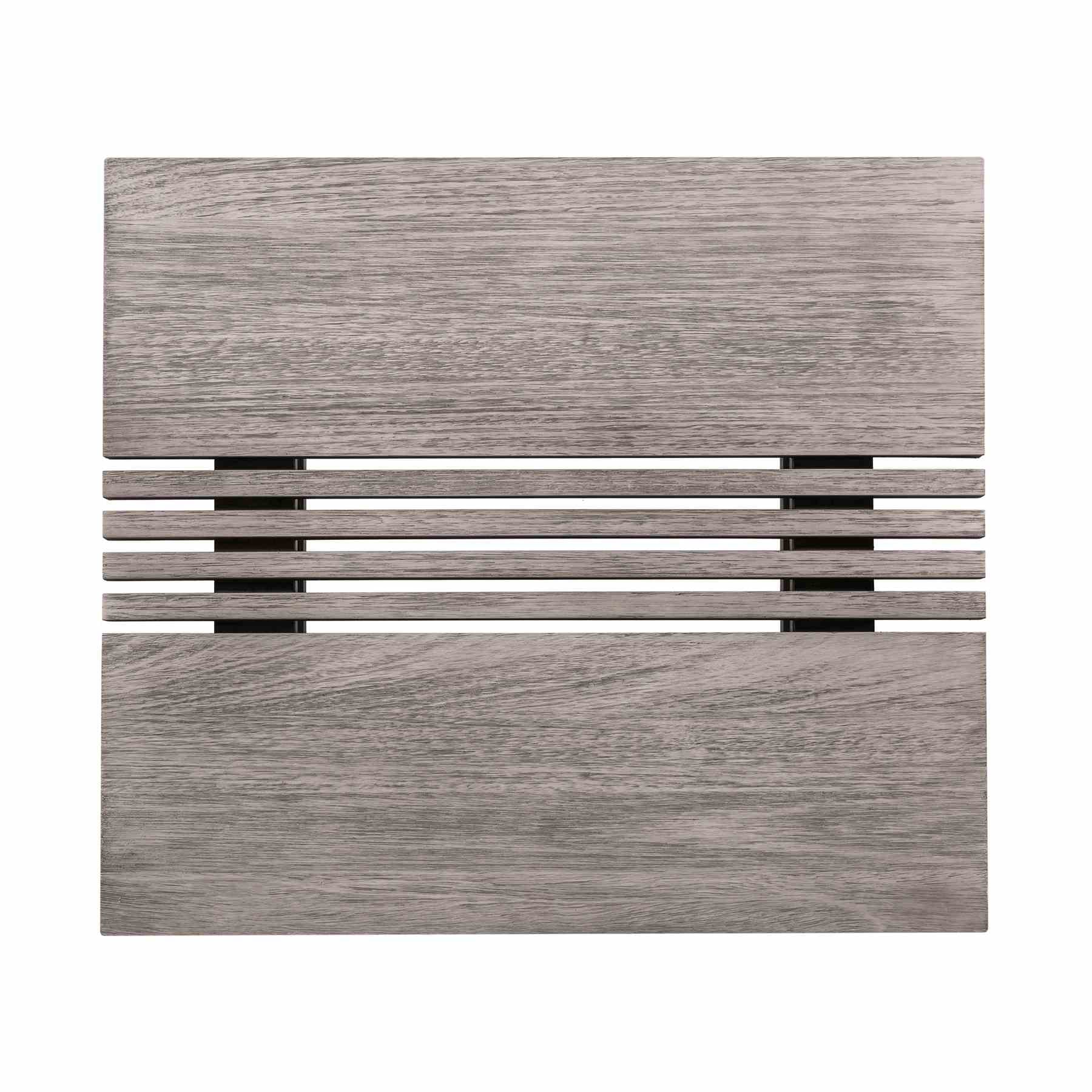 Vivid Outdoor Patio 4 Piece Conversation Set in Gray Eucalyptus Wood with Gray Olefin Cushions - Image 11