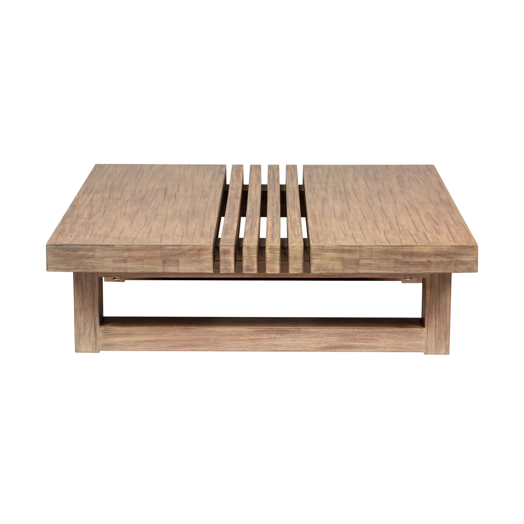 Vivid Outdoor Patio 4 Piece Conversation Set in Light Eucalyptus Wood with Taupe Olefin Cushions - Image 8