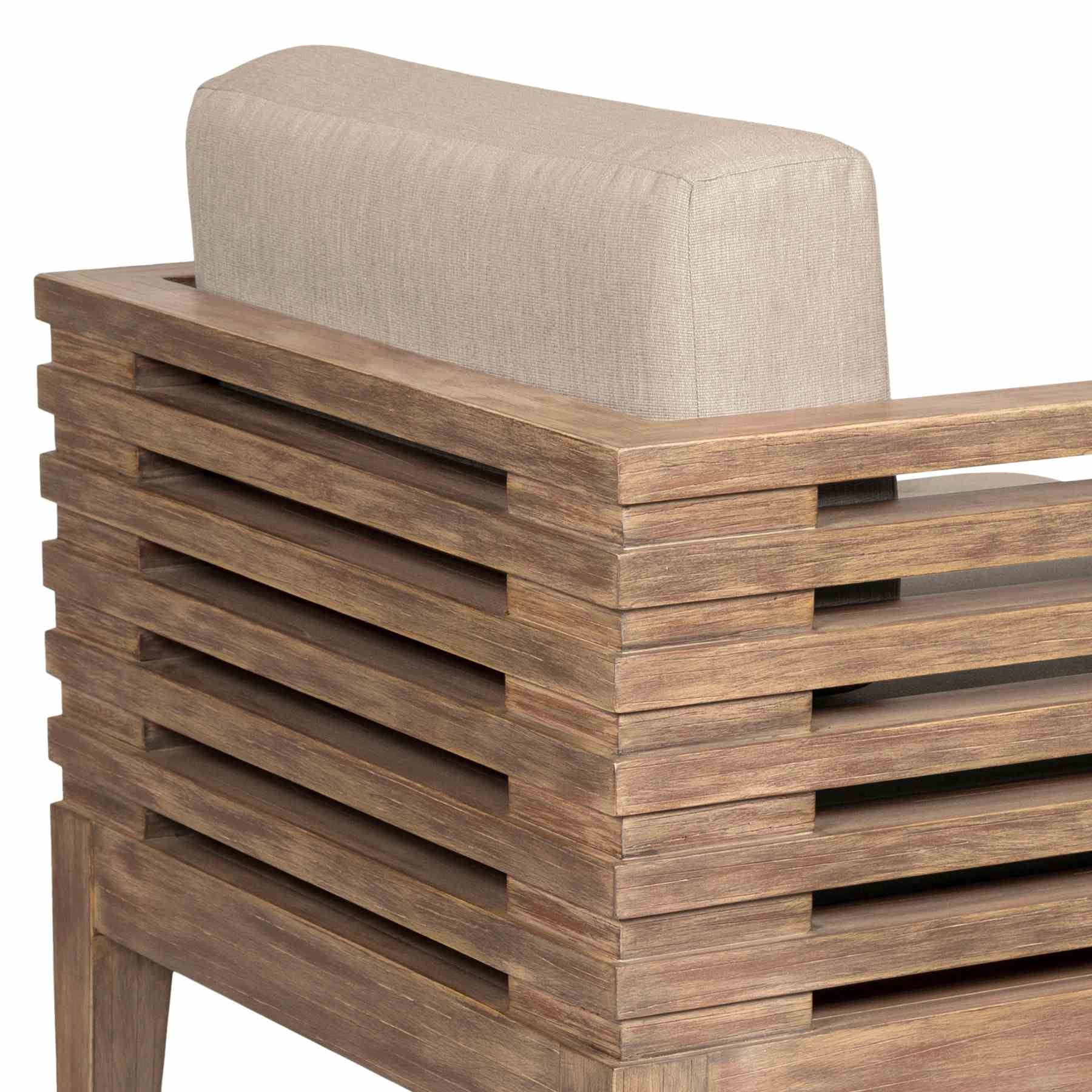 Vivid Outdoor Patio 5 Piece Dining Set in Light Eucalyptus Wood with Taupe Olefin Cushions - Image 8