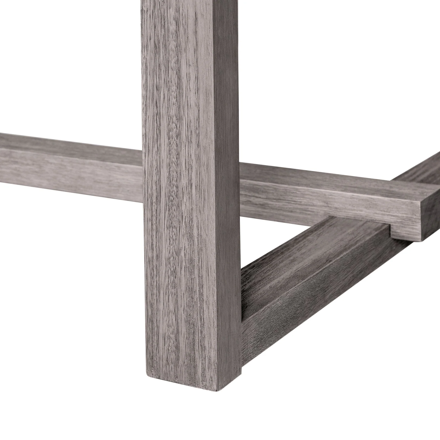 Vivid Outdoor Patio 7 Piece Dining Set in Gray Eucalyptus Wood with Gray Olefin Cushions - Image 9