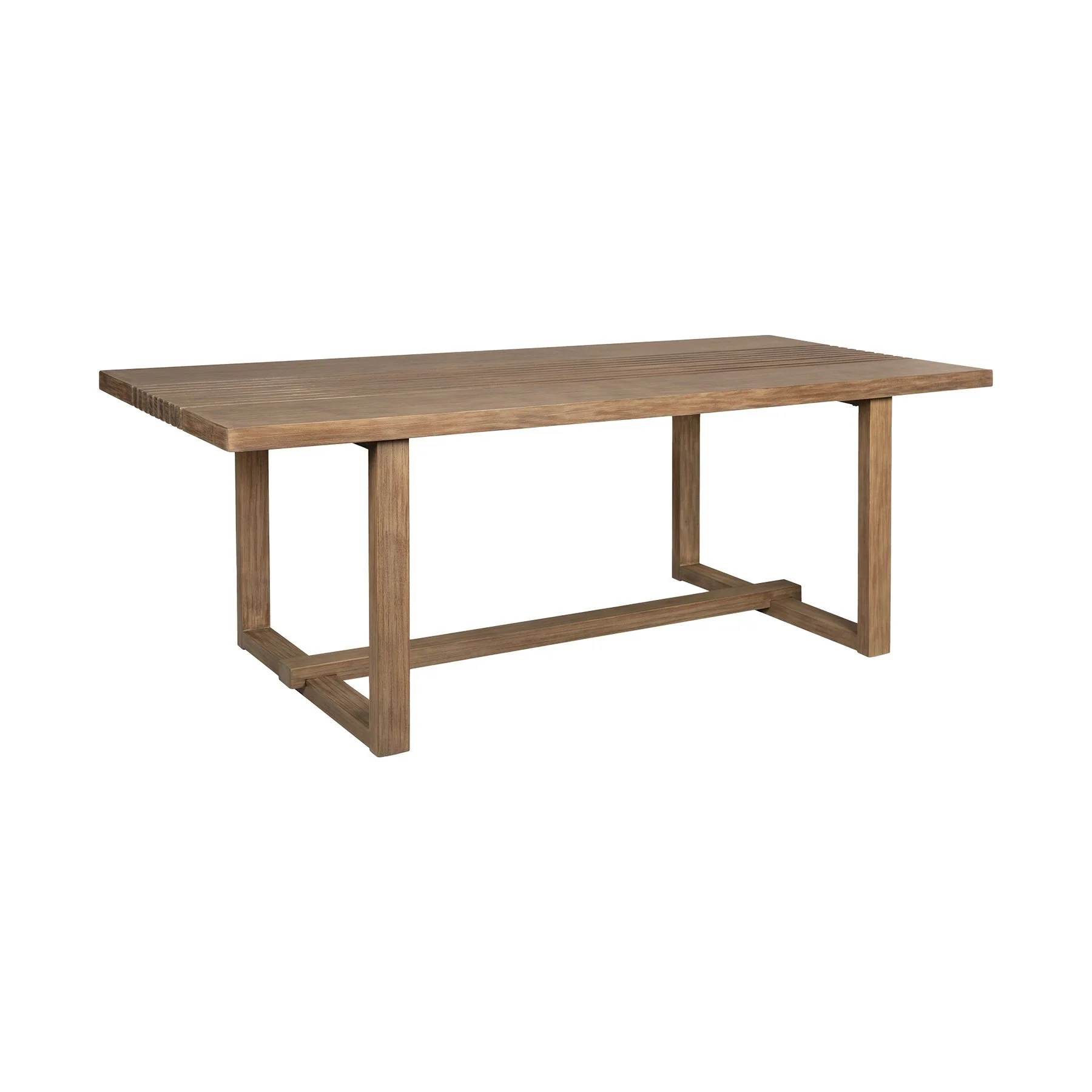 Vivid Outdoor Patio 7 Piece Dining Set in Light Eucalyptus Wood with Taupe Olefin Cushions - Image 4