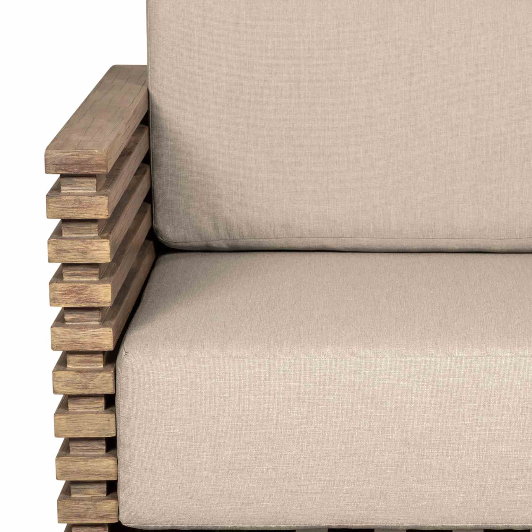 Vivid Outdoor Patio Chair in Light Eucalyptus Wood with Taupe Olefin Cushions - Image 6