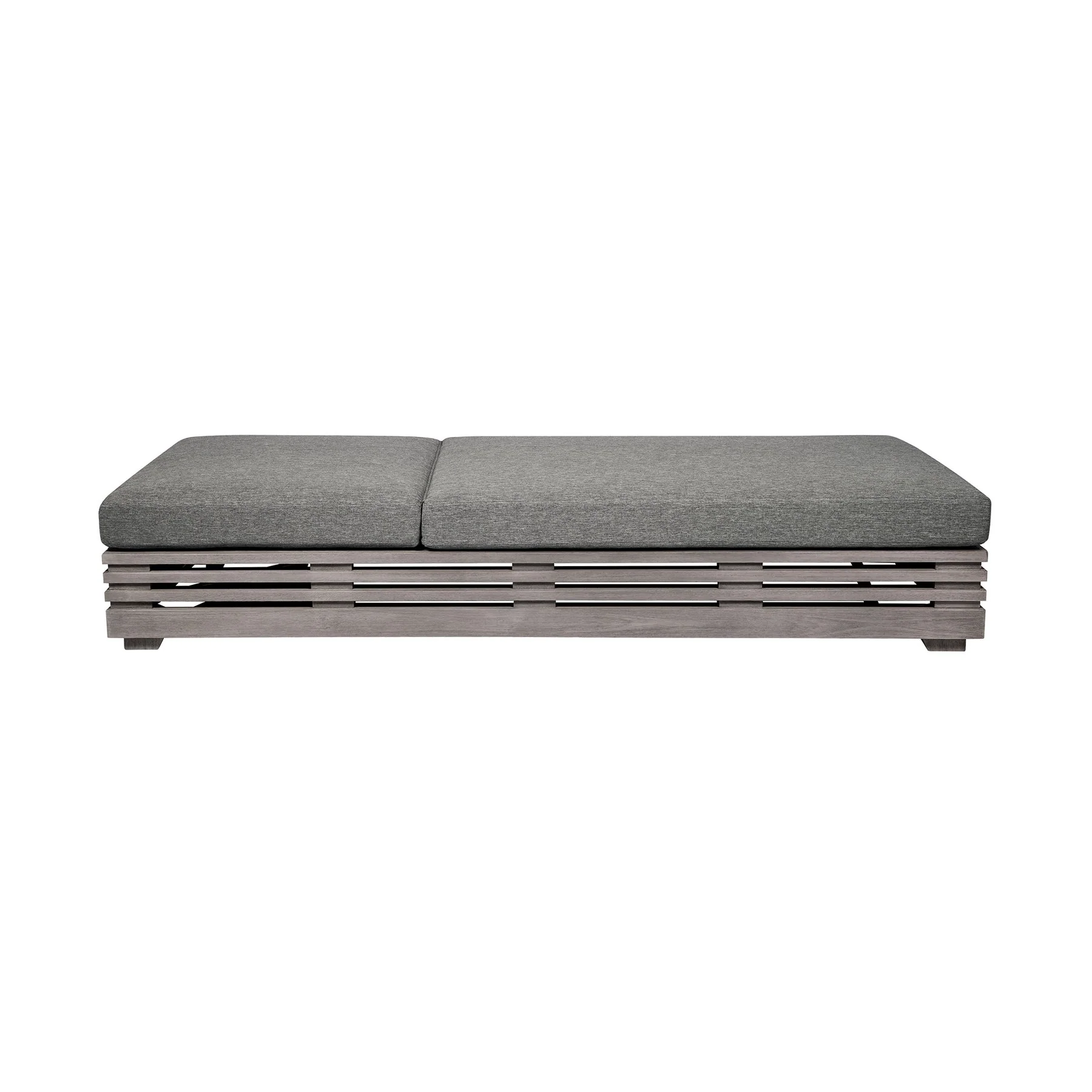 Vivid Outdoor Patio Chaise Lounge Chair in Gray Eucalyptus Wood with Gray Olefin Cushions - Image 3