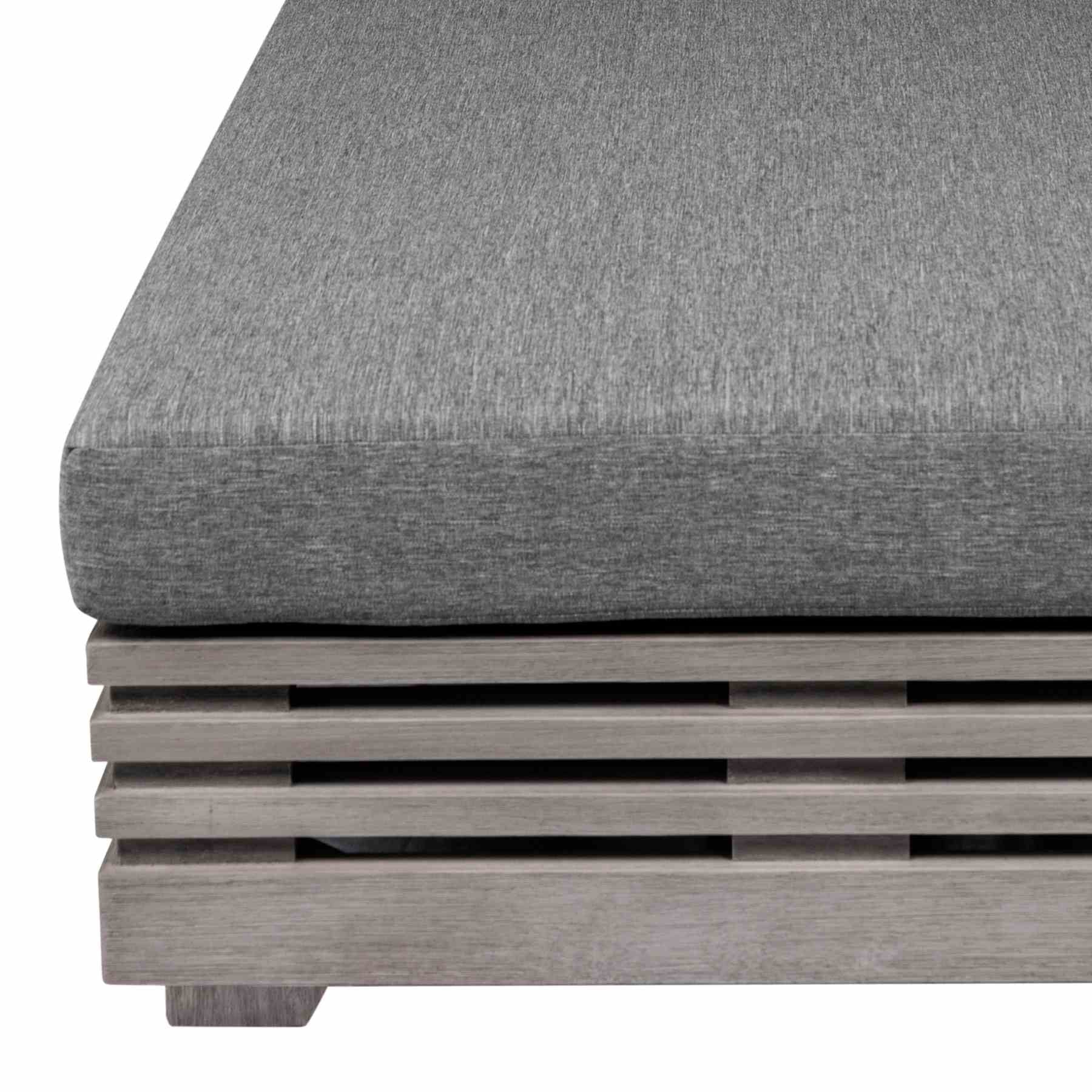 Vivid Outdoor Patio Chaise Lounge Chair in Gray Eucalyptus Wood with Gray Olefin Cushions - Image 8
