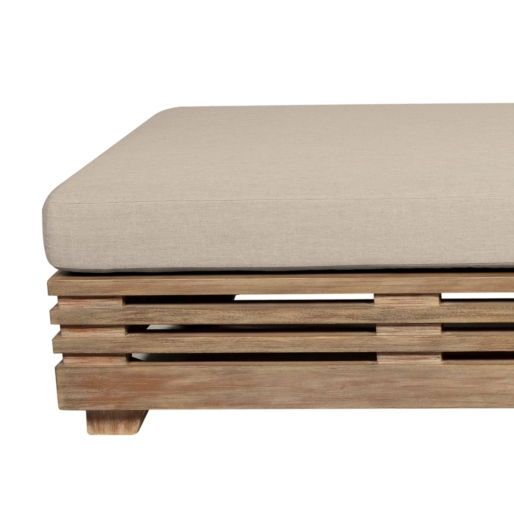 Vivid Outdoor Patio Chaise Lounge Chair in Light Eucalyptus Wood with Taupe Olefin Cushions - Image 7