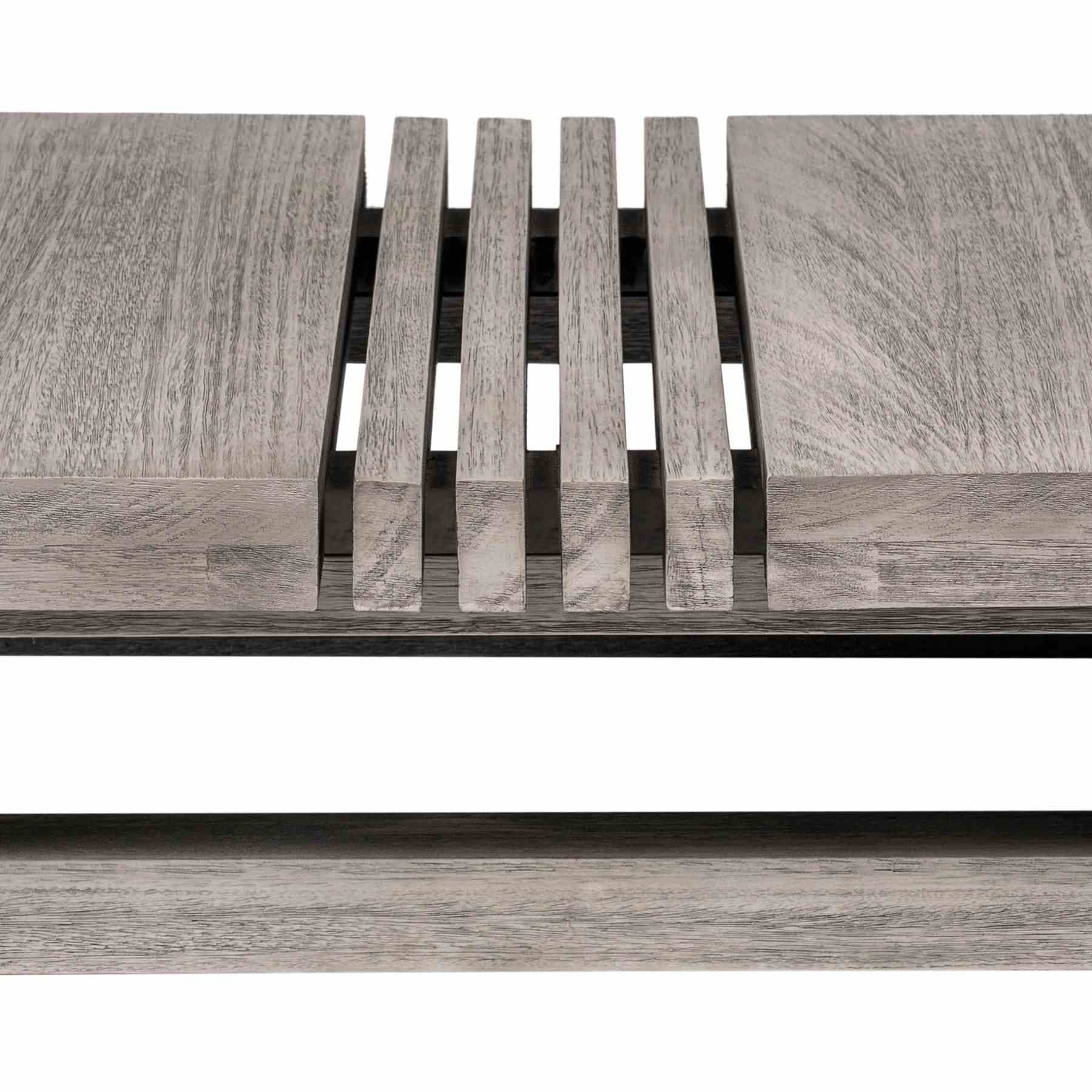 Vivid Outdoor Patio Coffee Table in Gray Eucalyptus Wood - Image 6