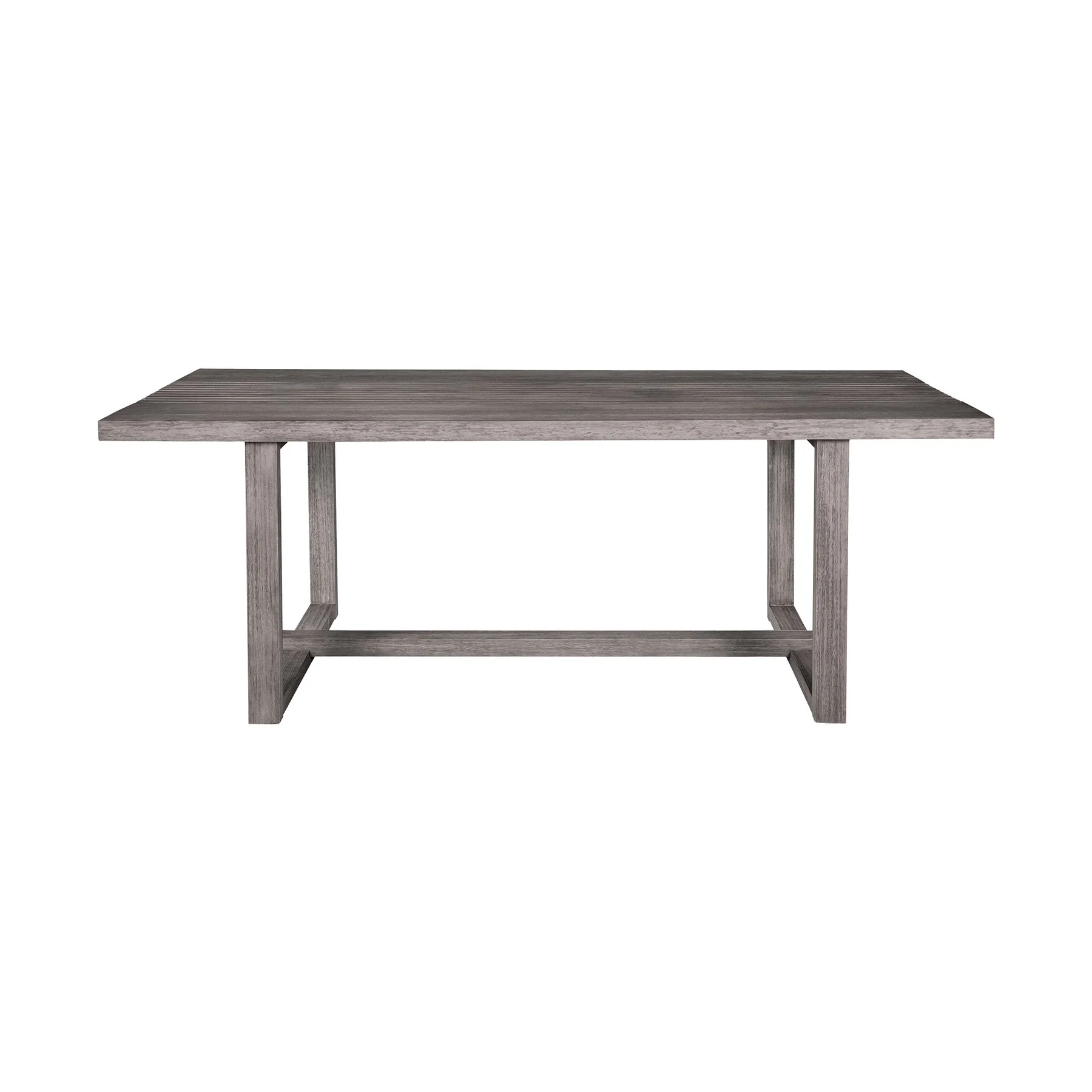 Vivid Outdoor Patio Dining Table in Gray Eucalyptus Wood - Image 2