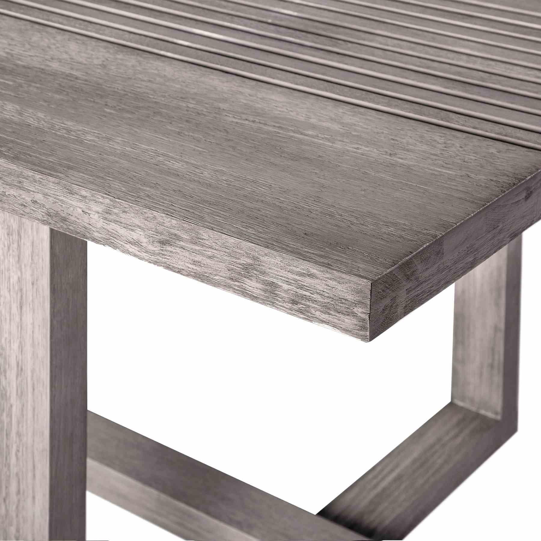 Vivid Outdoor Patio Dining Table in Gray Eucalyptus Wood - Image 5