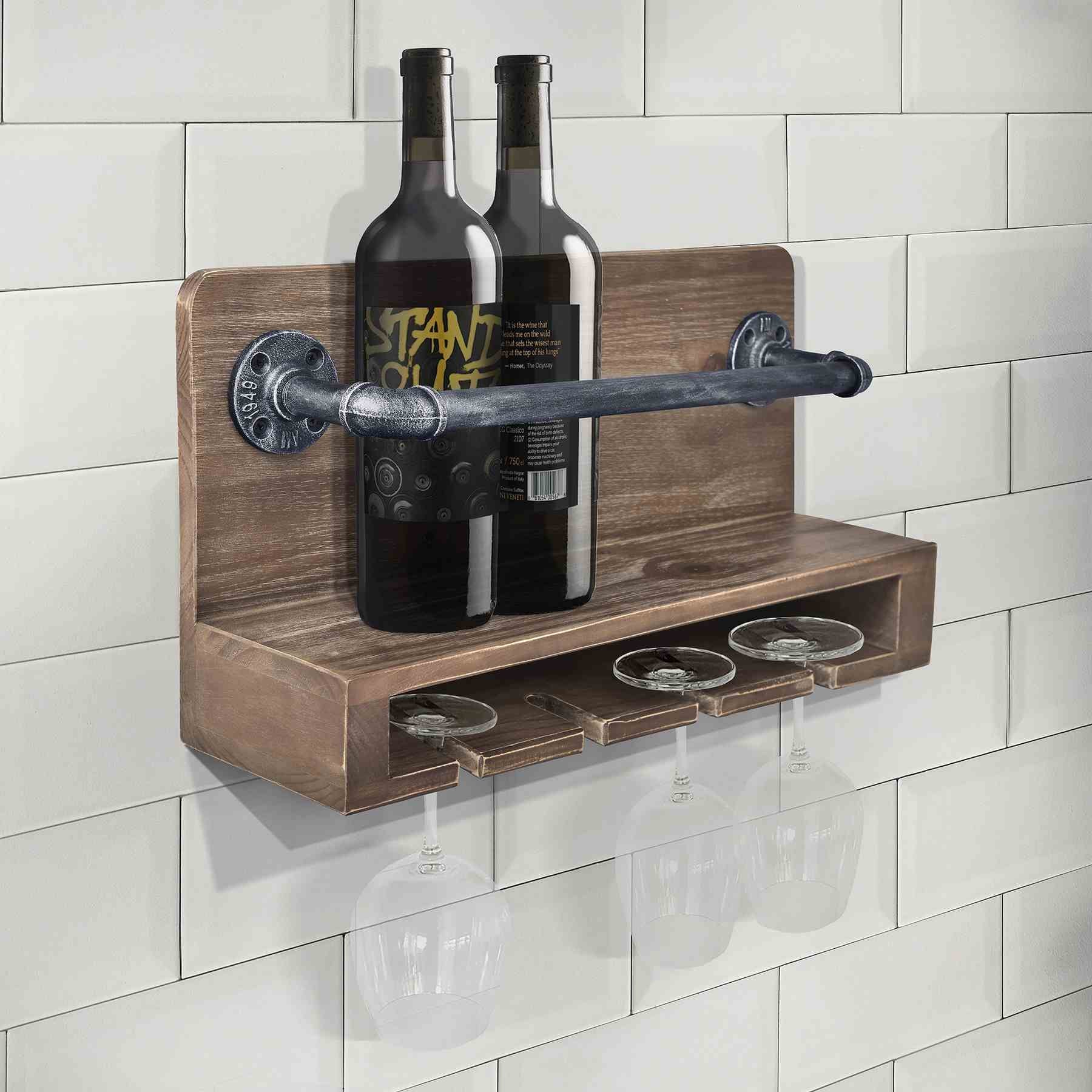 Vox Industrial Wine Rack in Industrial Gray and Pine Wood - Image 5