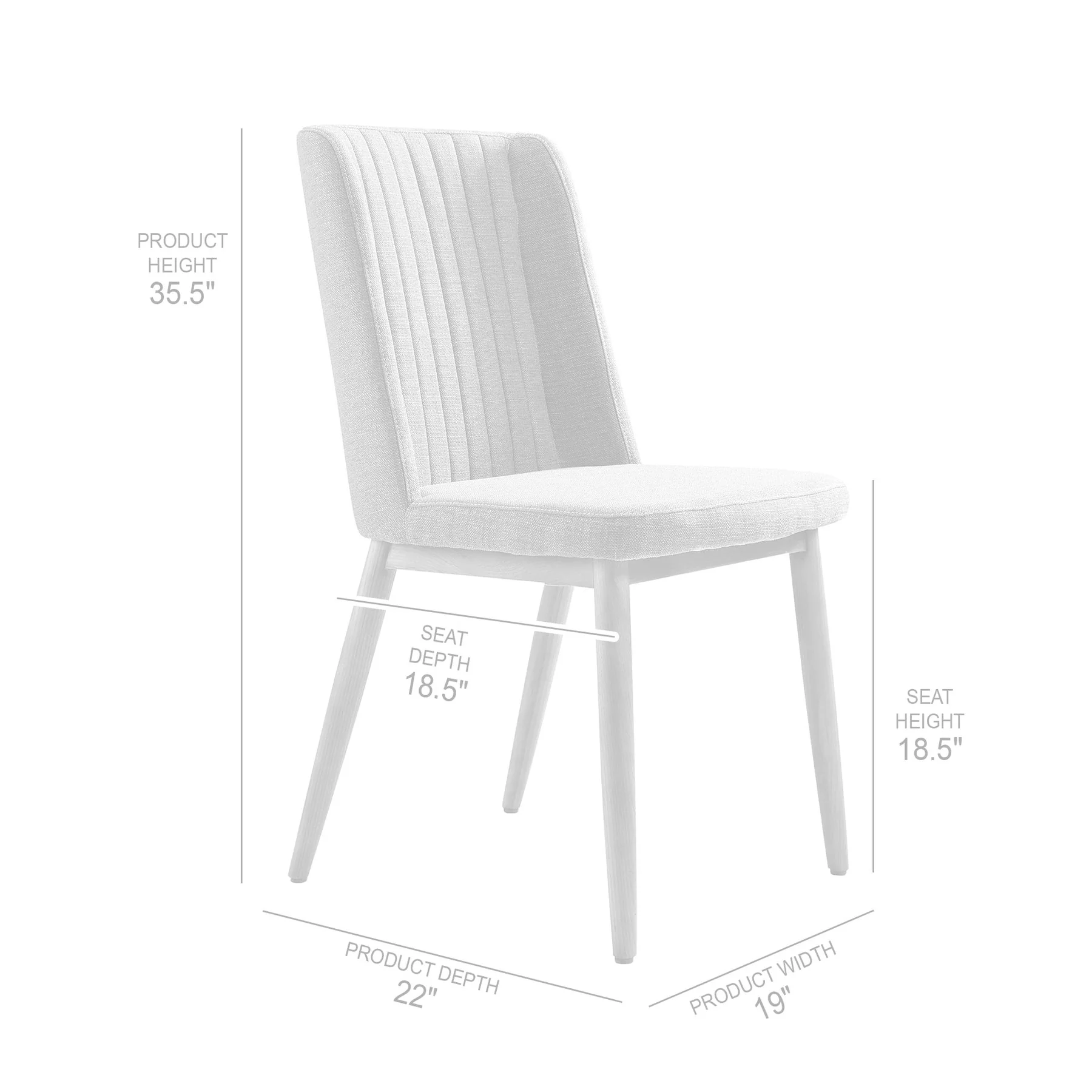 Wade Mid-Century Dining Chair in Walnut Finish and Gray Fabric - Set of 2 - Image 10