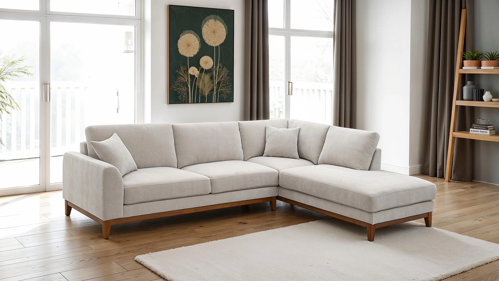 Watton Sectional, Right Chaise, Light Gray - Image 2