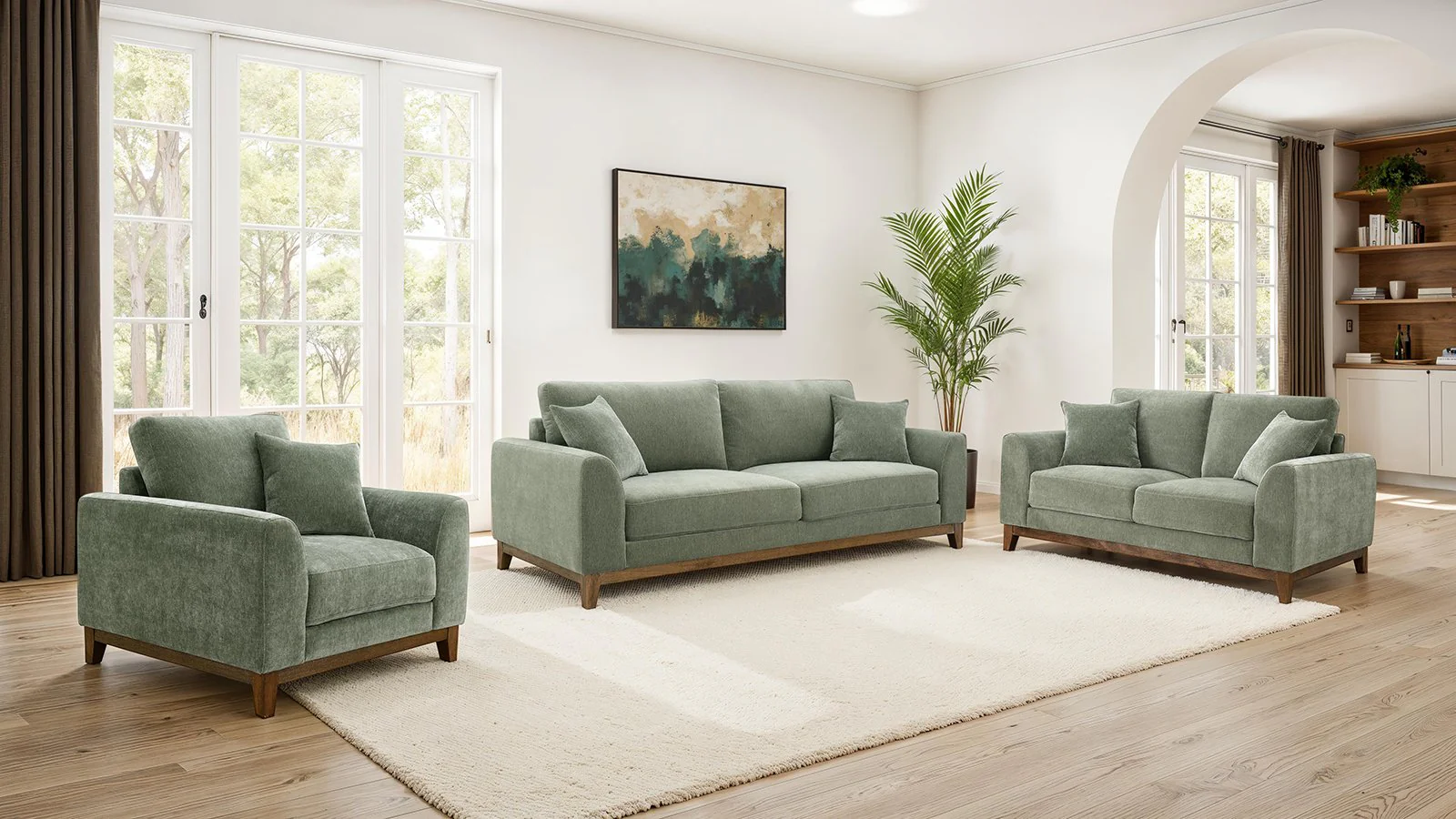 Watton Sofa, Olive Green - Image 2