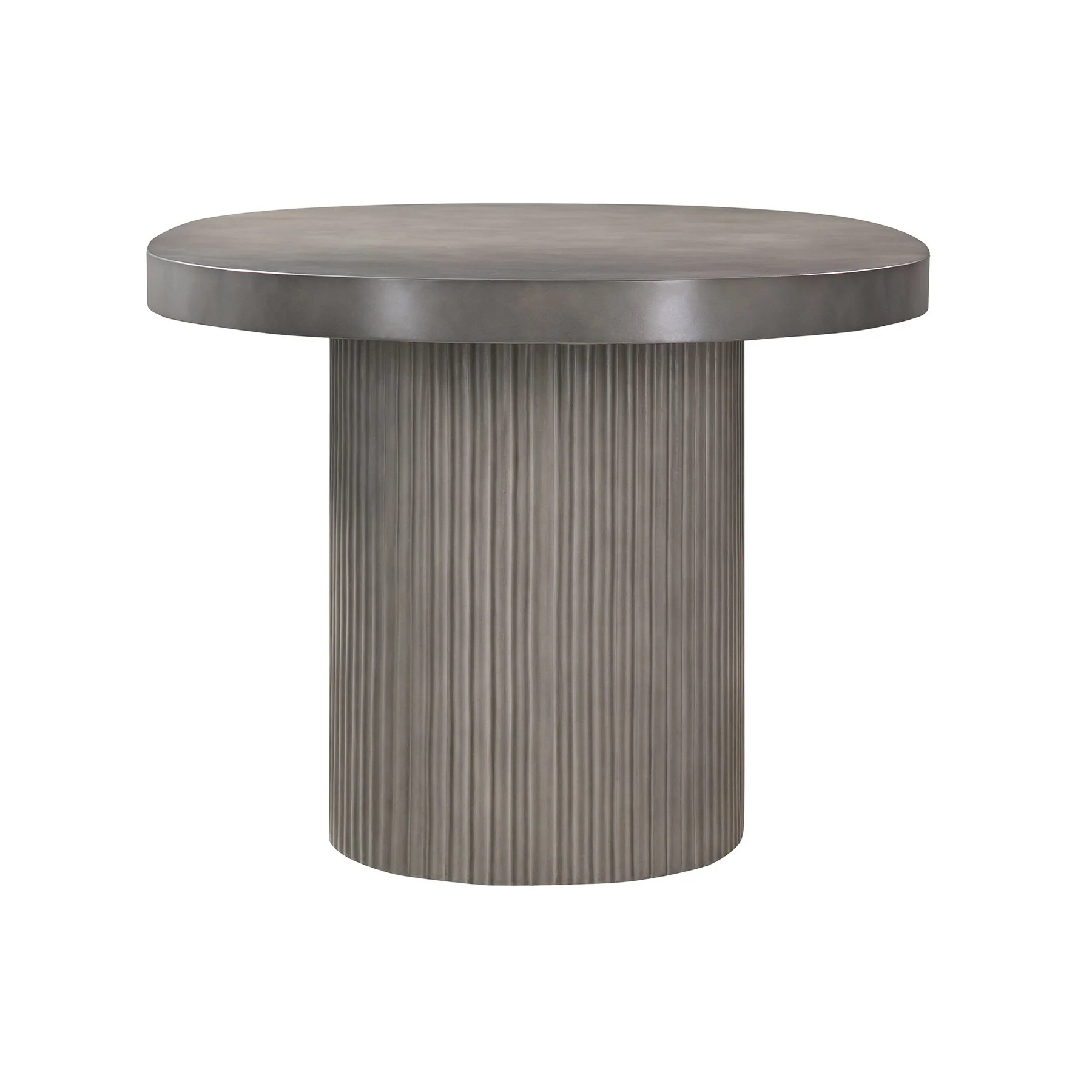 Wave Oval Dining Table in Gray Concrete - Image 3