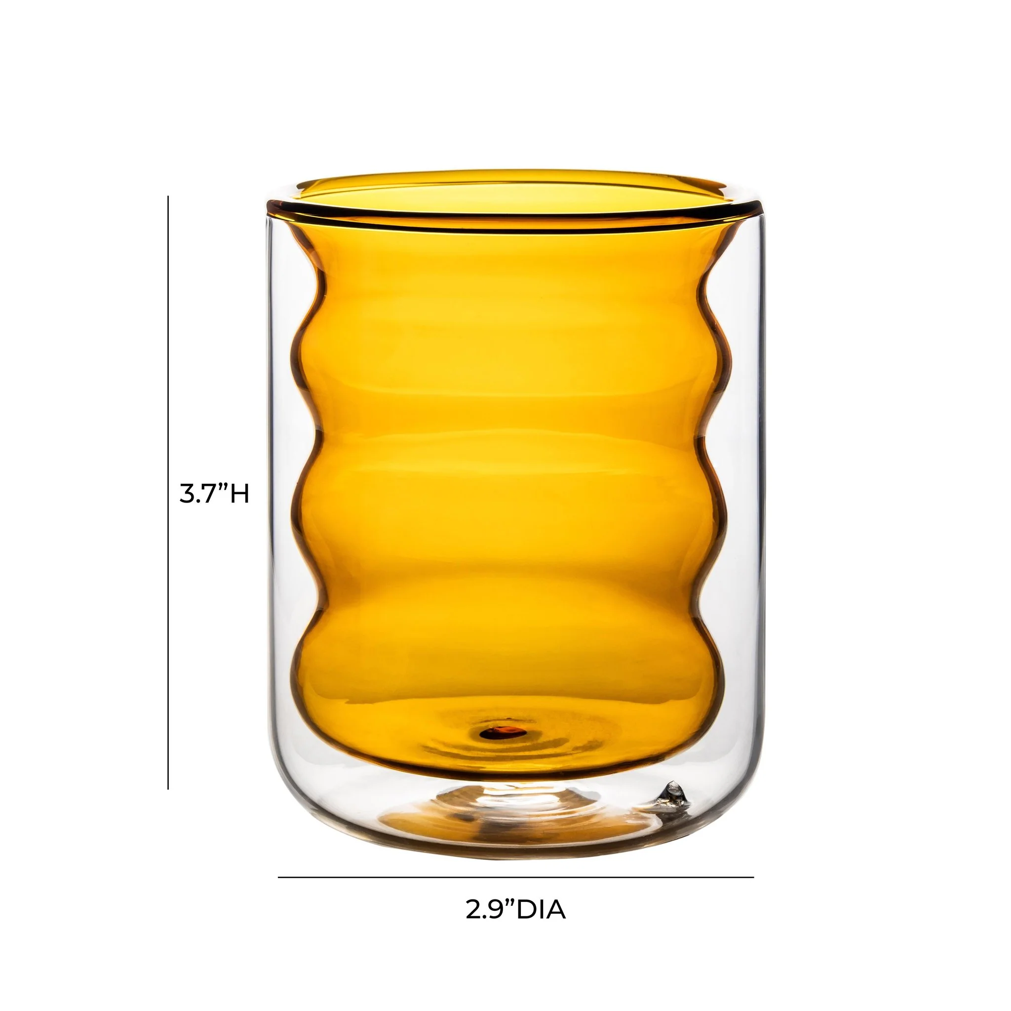 Waves Amber Water Glass - Set of 4 - Image 6