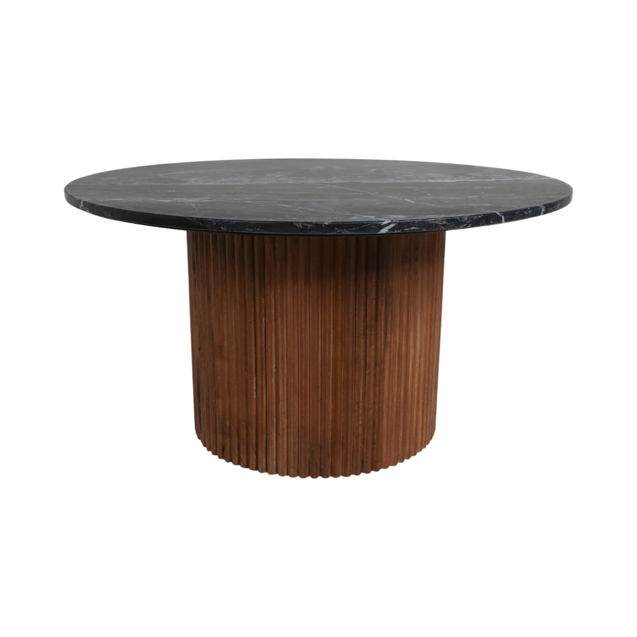 Wd/mrbl,34"d Reeded Coffee Table,brwn/blk/kd2boxes - Image 3