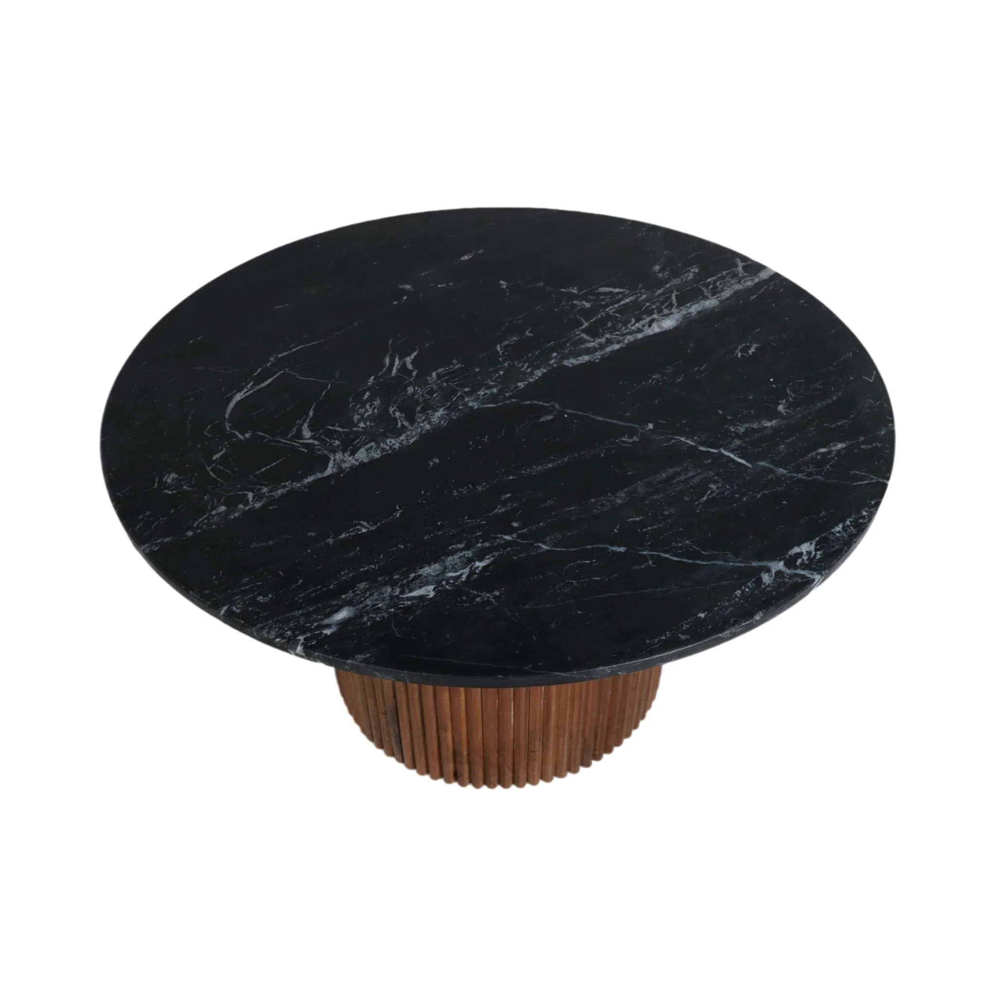 Wd/mrbl,34"d Reeded Coffee Table,brwn/blk/kd2boxes - Image 7