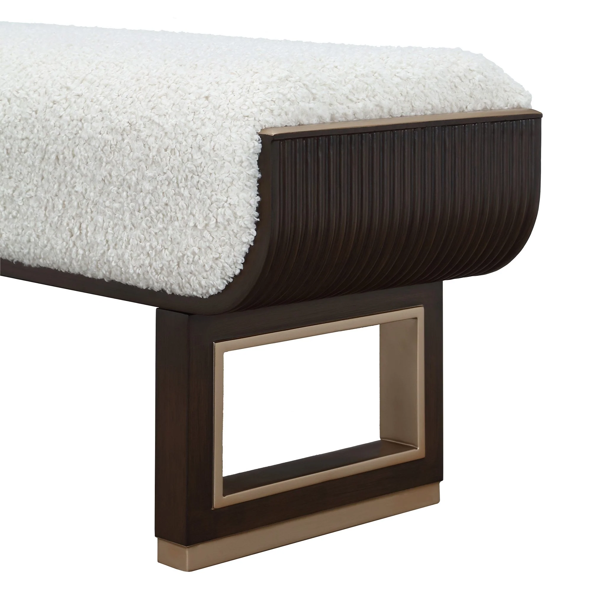 West Kensington Accent Bench - Cream Puff/Medium Espresso - Image 5
