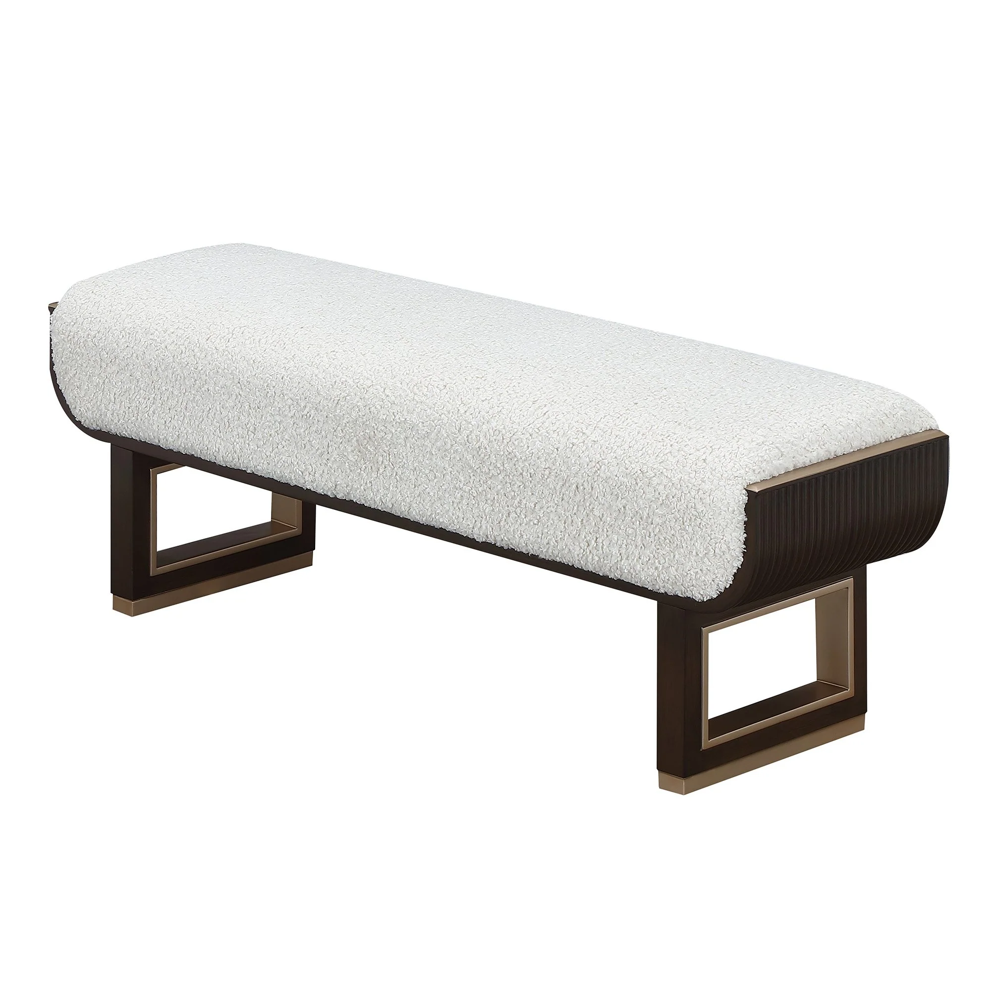 West Kensington Accent Bench - Cream Puff/Medium Espresso - Image 9