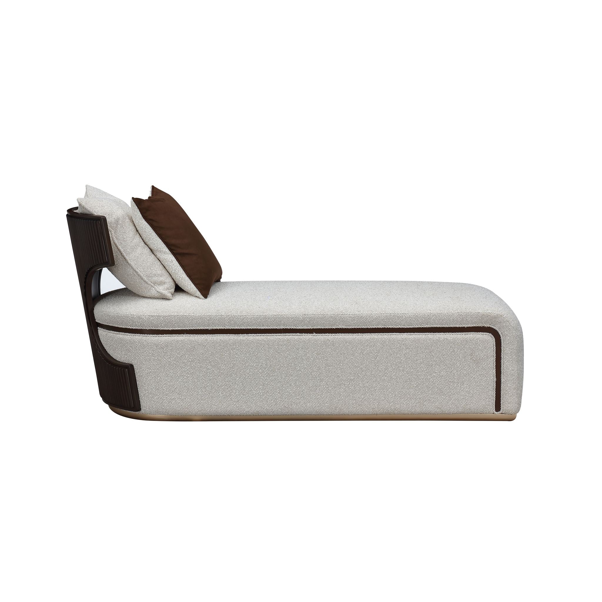 West Kensington Chaise - Buff/Medium Espresso - Image 3