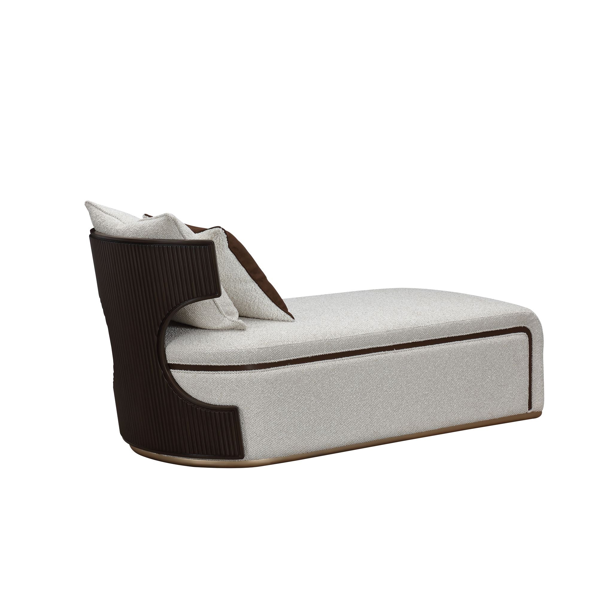 West Kensington Chaise - Buff/Medium Espresso - Image 4