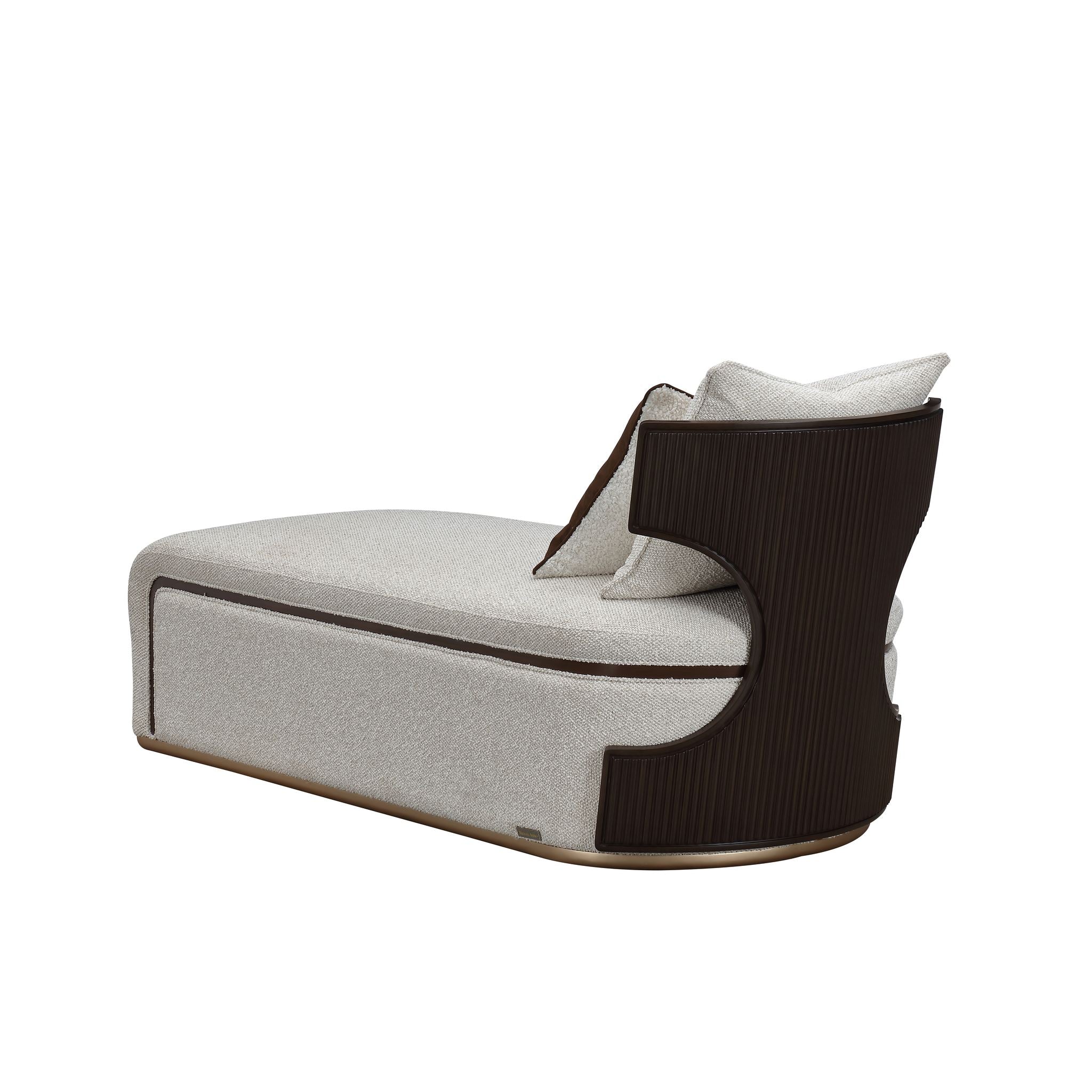 West Kensington Chaise - Buff/Medium Espresso - Image 6