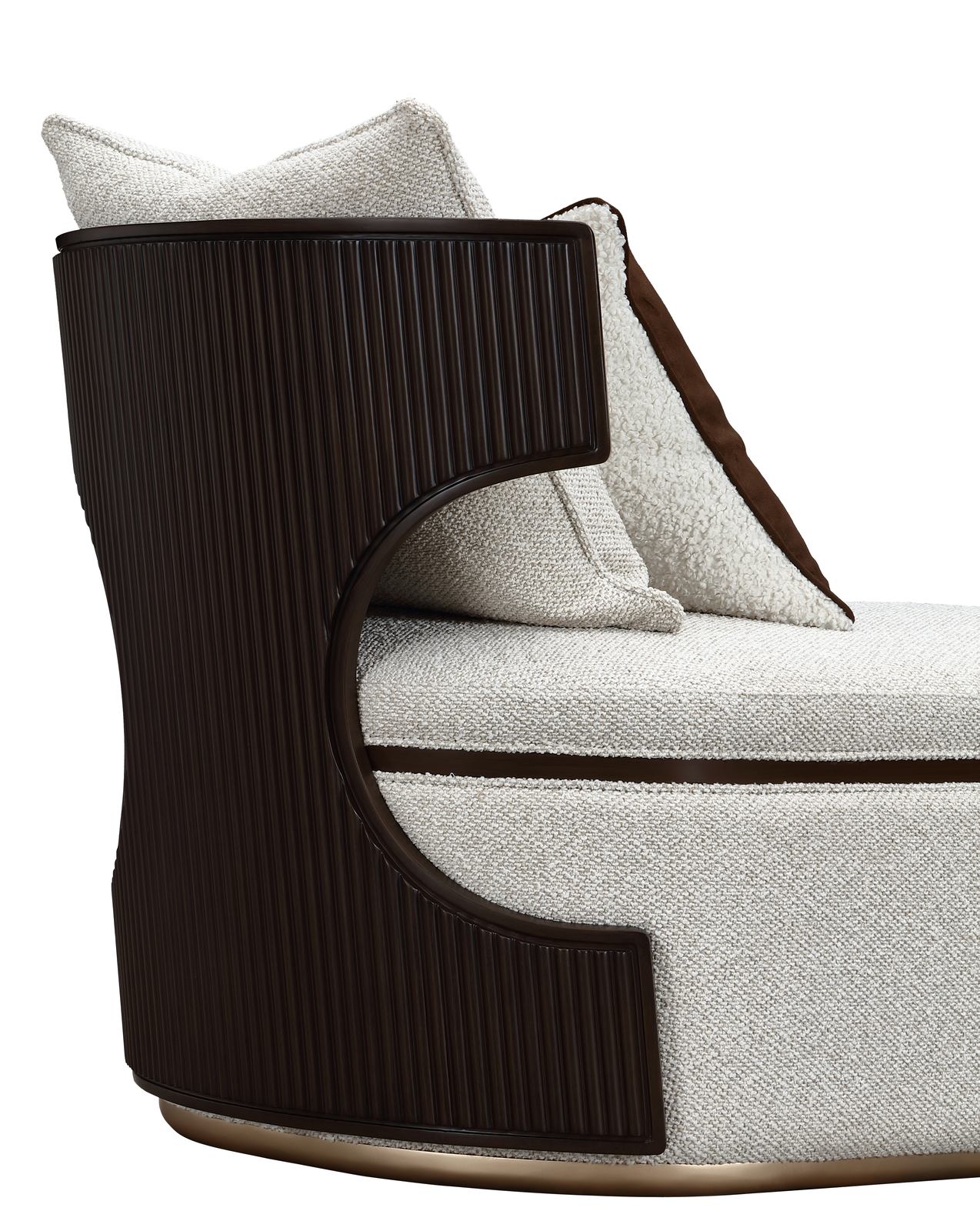 West Kensington Chaise - Buff/Medium Espresso - Image 8