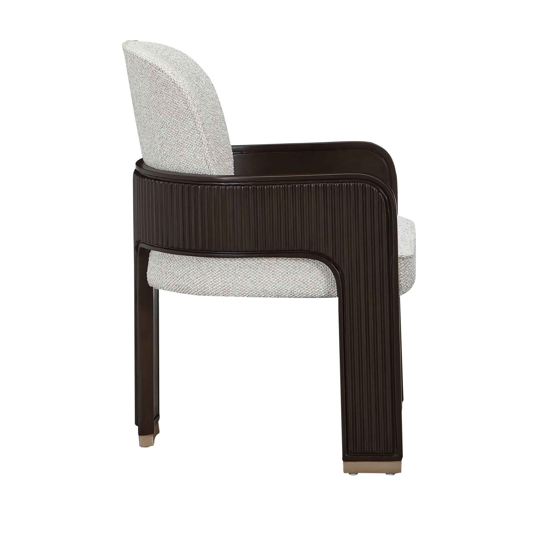 West Kensington Dining Arm Chair - Buff/Medium Espresso - Image 2