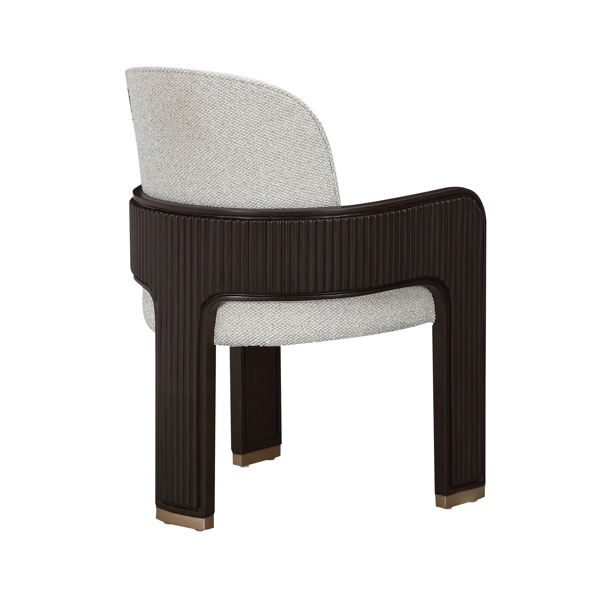 West Kensington Dining Arm Chair - Buff/Medium Espresso - Image 3