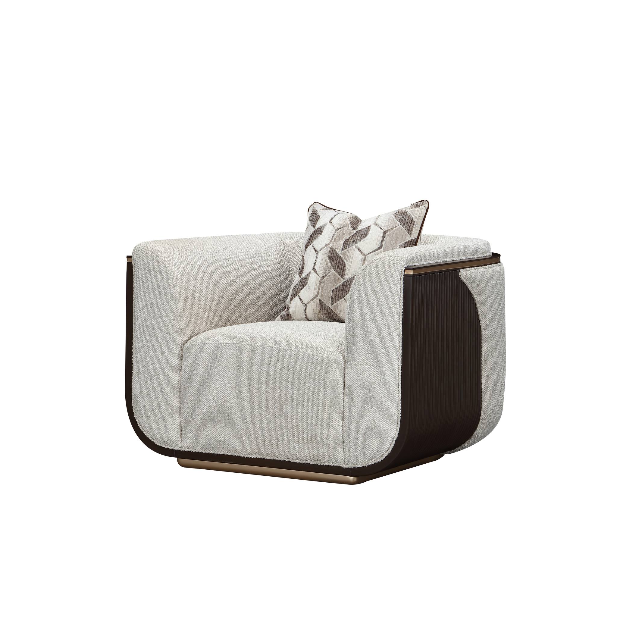 West Kensington Matching Chair - Buff/Medium Espresso - Image 15