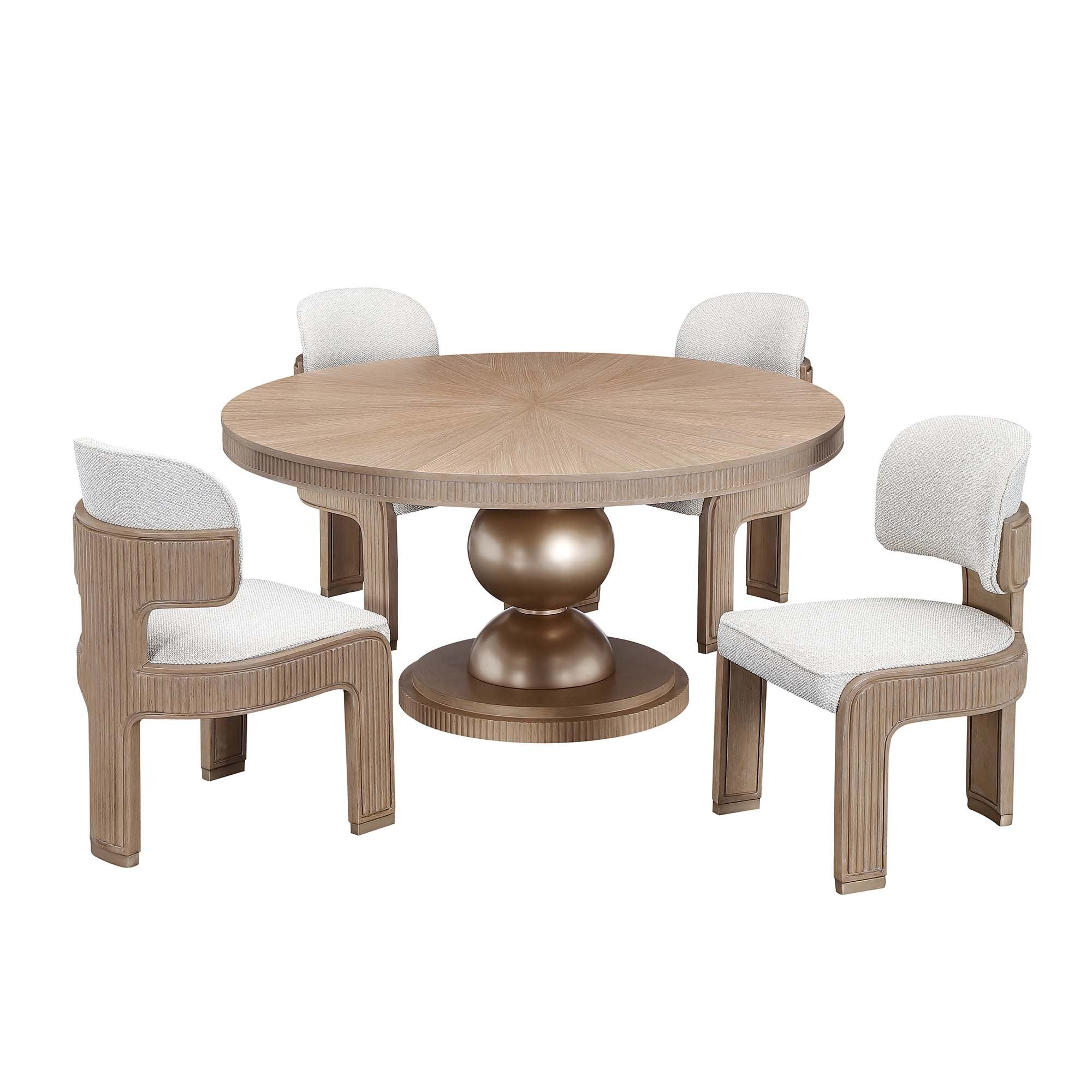 West Kensington Round Dining Table - Sea Salt Caramel - Image 6