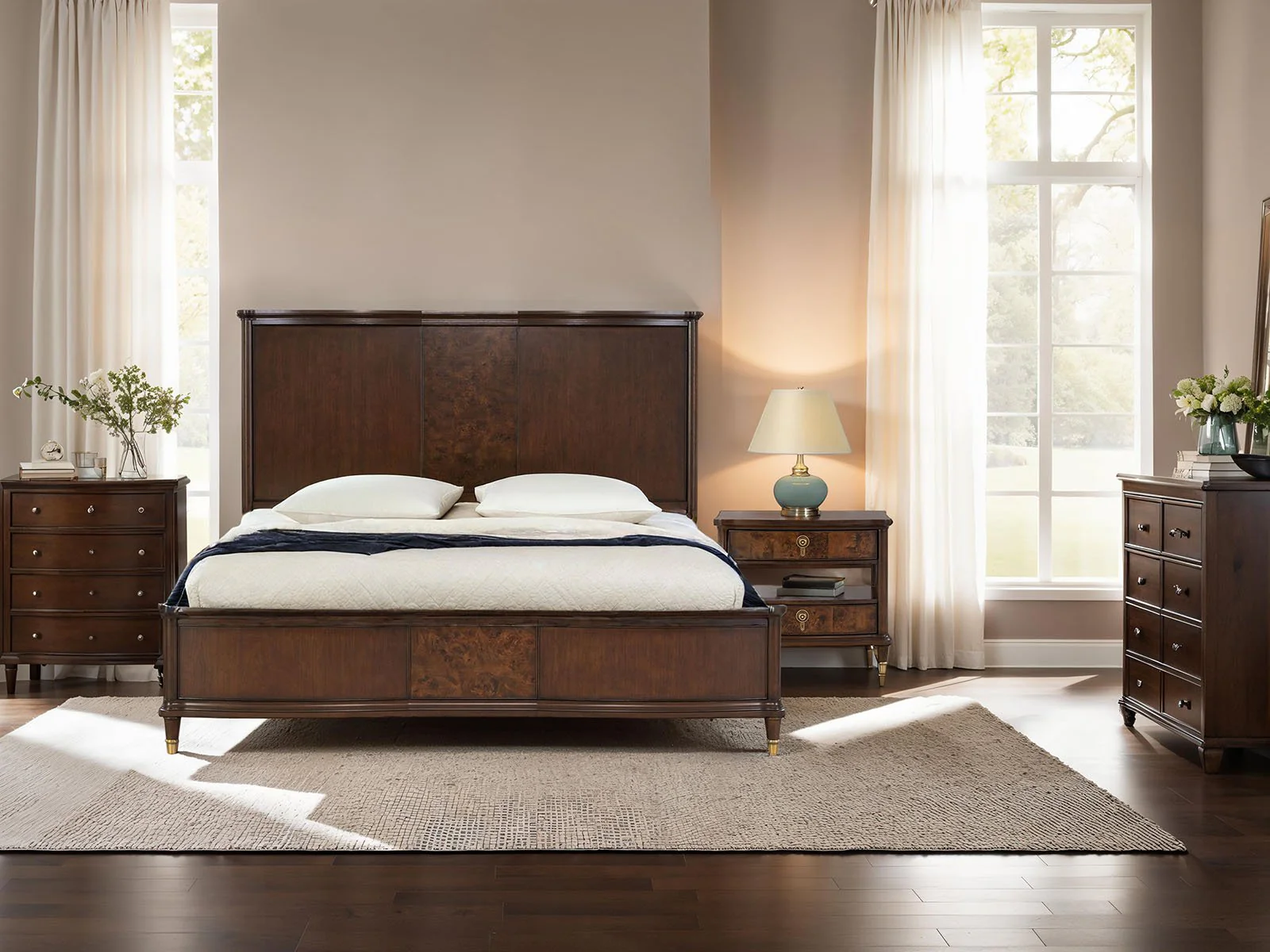 Westerham Queen Bed, Dark Cherry - Image 2