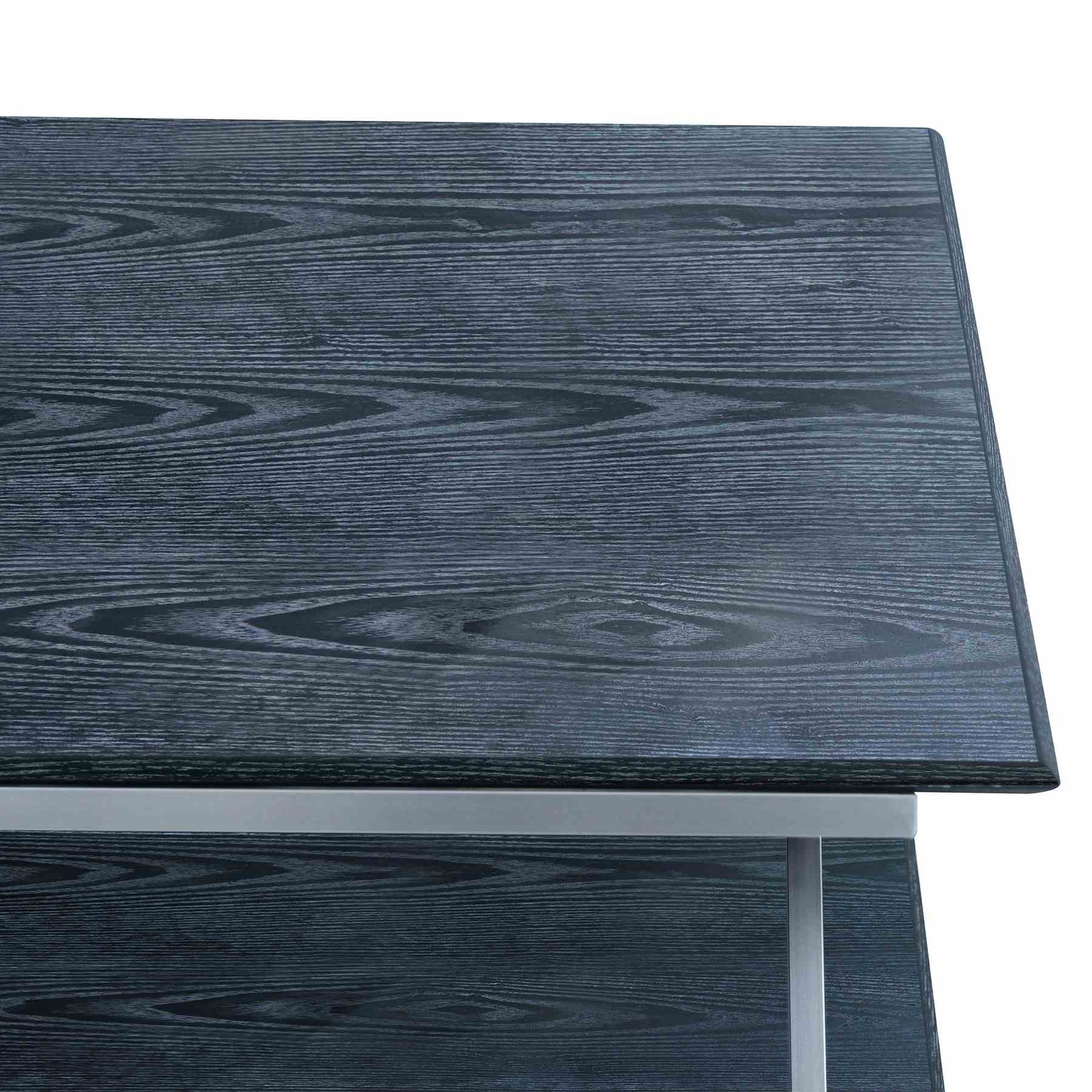 Westlake Black Veneer Coffee Table with Brushed Stainless Steel Frame - Image 4