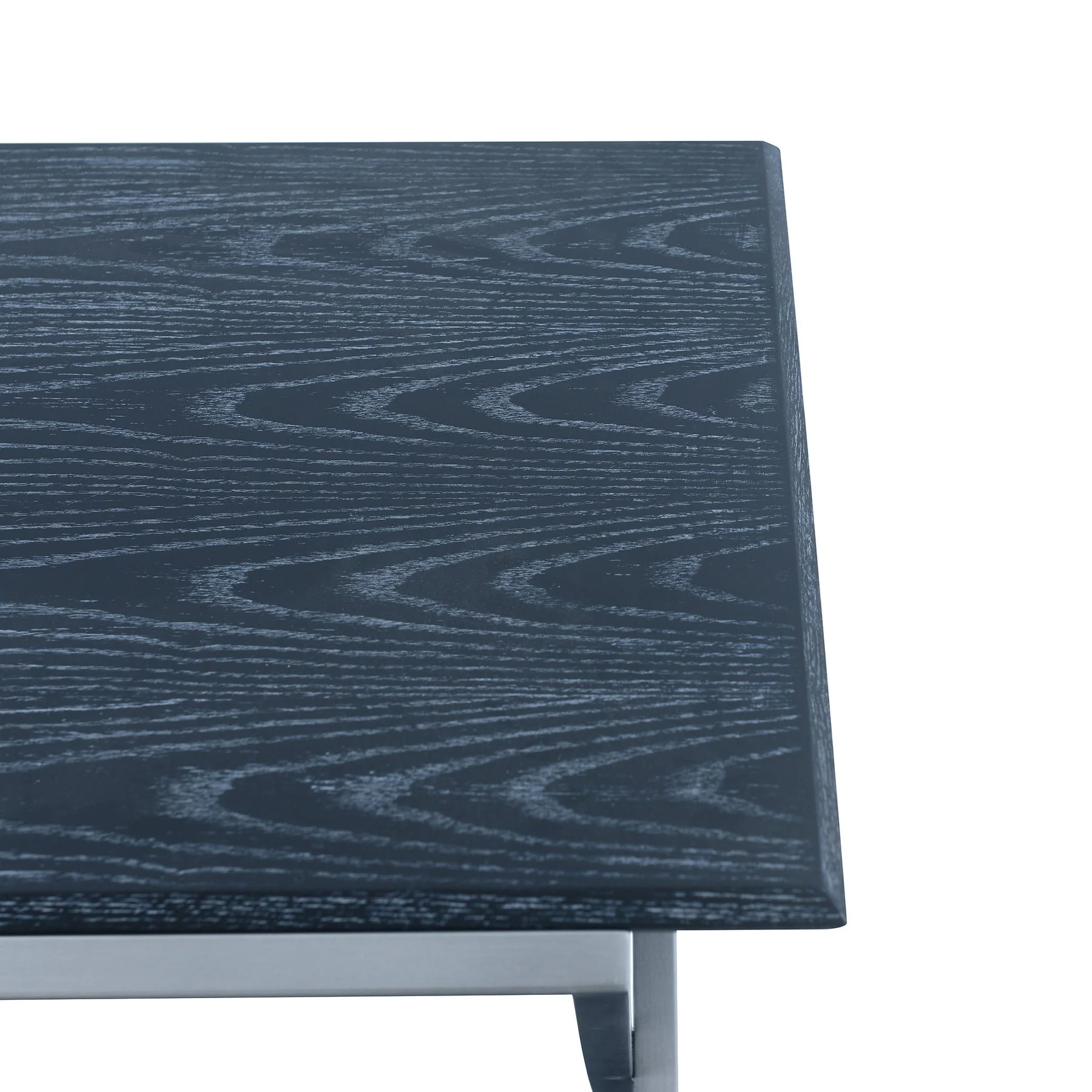 Westlake Black Veneer End Table with Brushed Stainless Steel Frame - Image 5