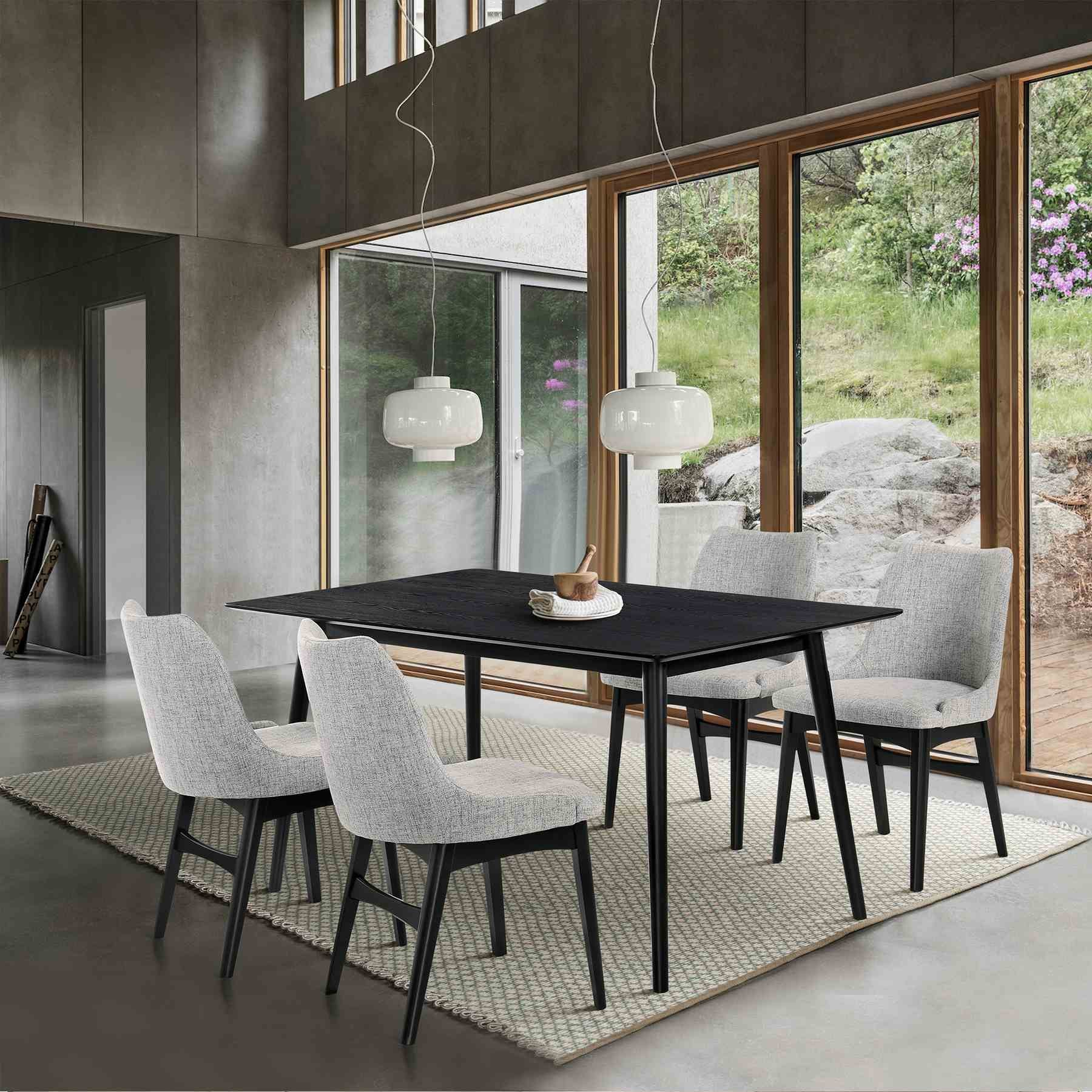 Westmont and Azalea Gray and Black Wood 5 Piece Dining Set - Image 10