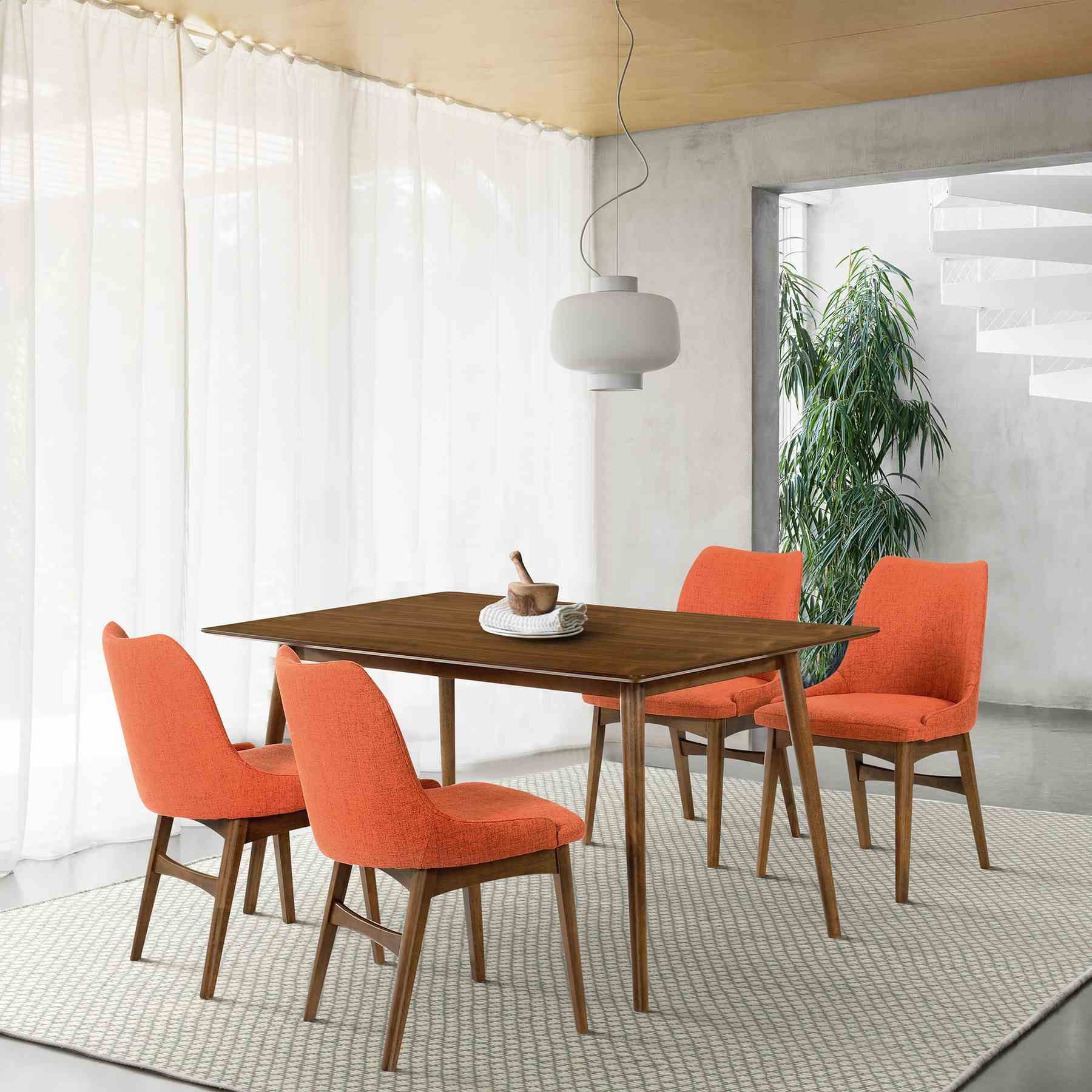 Westmont and Azalea Orange and Walnut 5 Piece Dining Set - Image 10