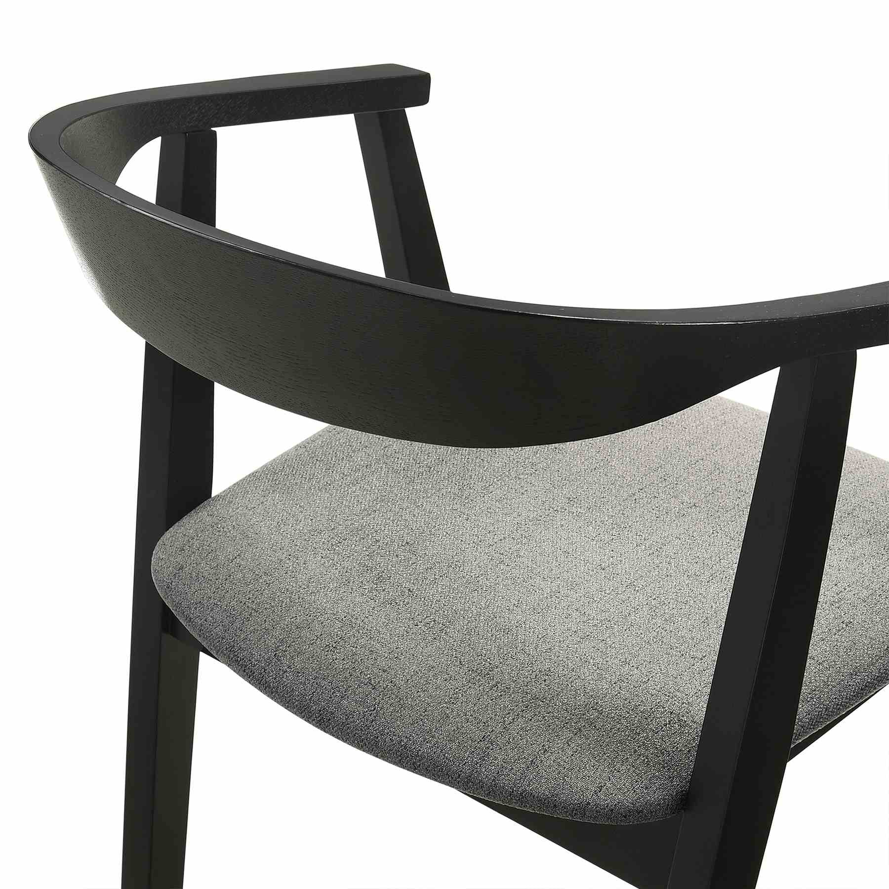 Westmont Santana 5 Piece Black Wood Dining Table Set with Charcoal Fabric - Image 7