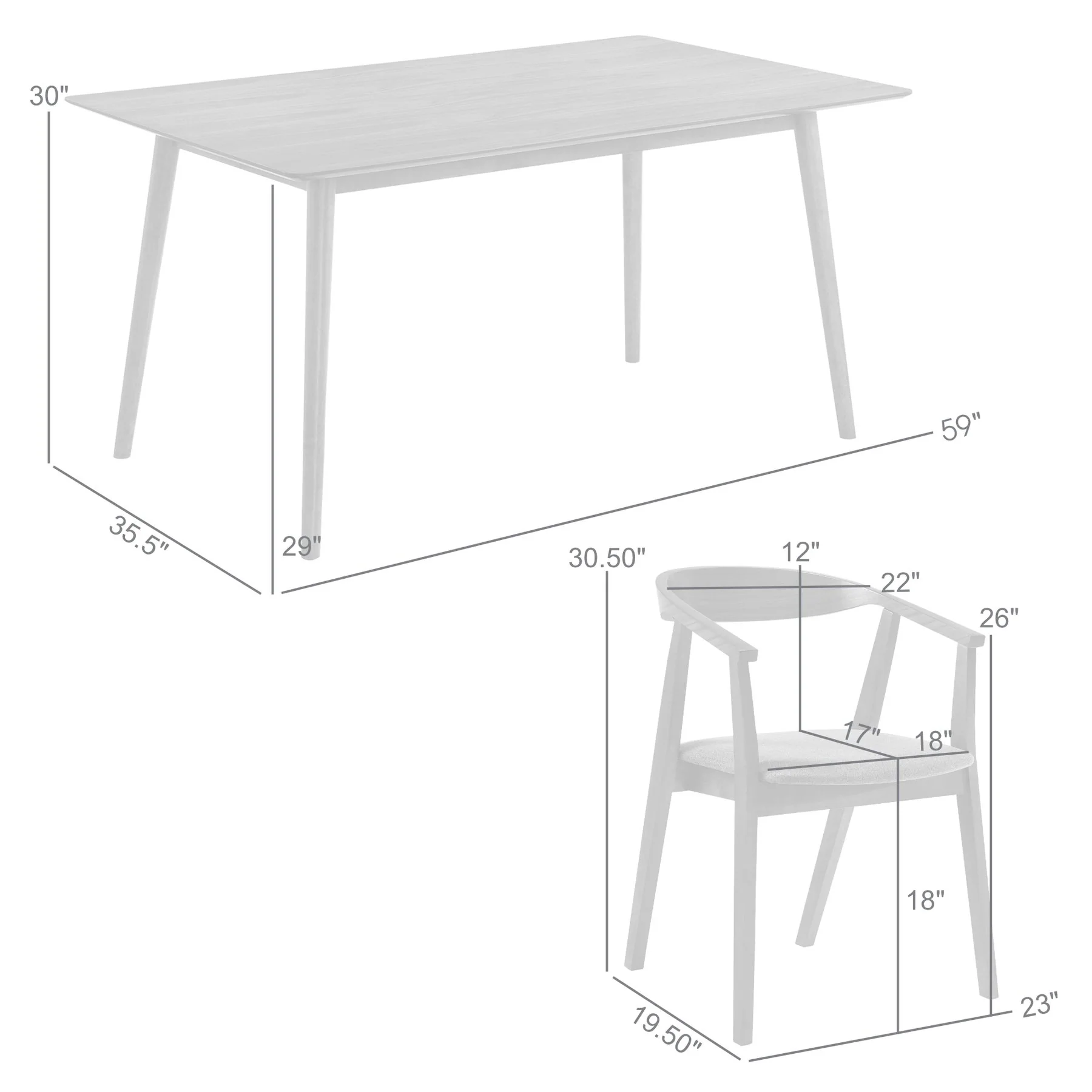 Westmont Santana 5 Piece Walnut Wood Dining Table Set with Blue Fabric - Image 10