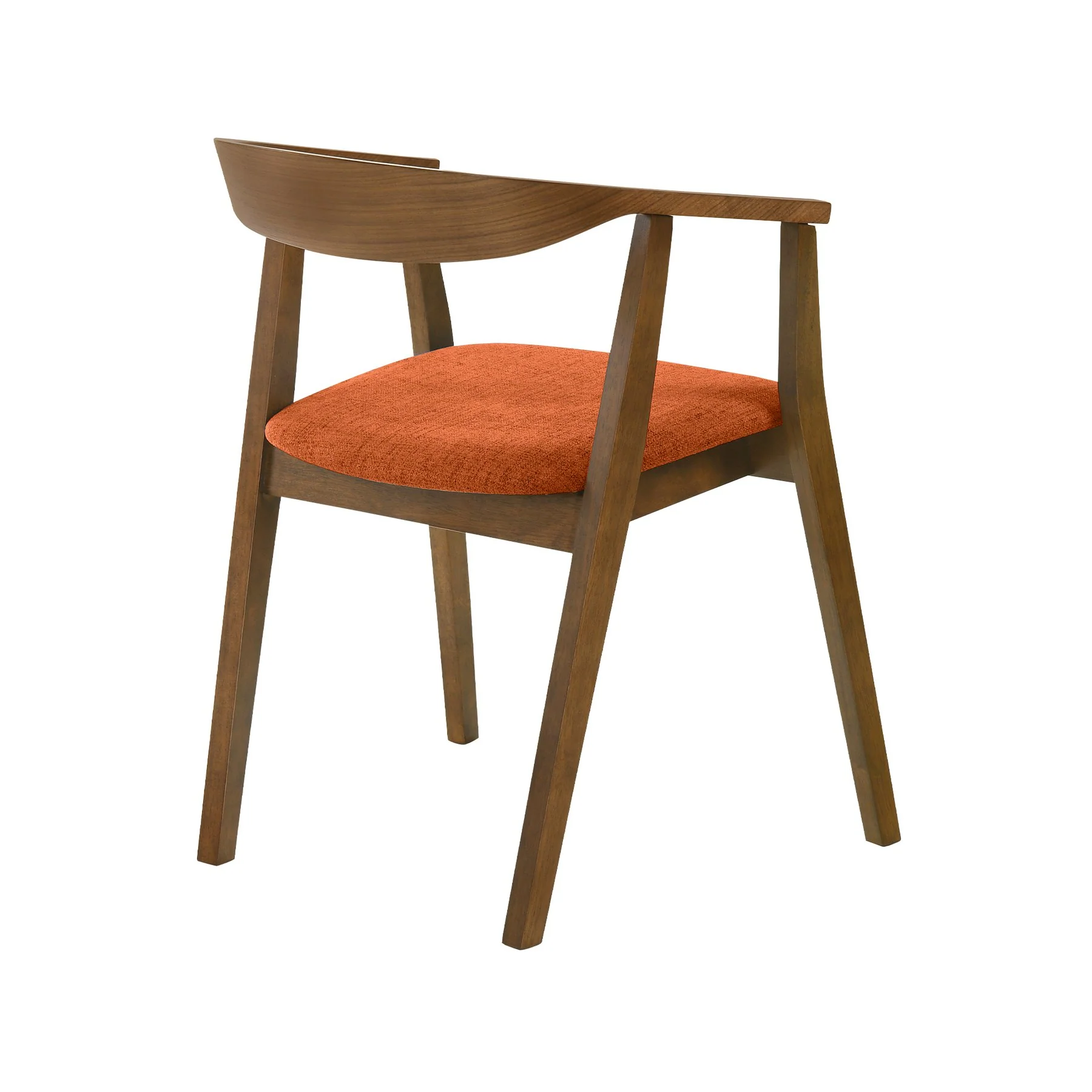 Westmont Santana 5 Piece Walnut Wood Dining Table Set with Orange Fabric - Image 3