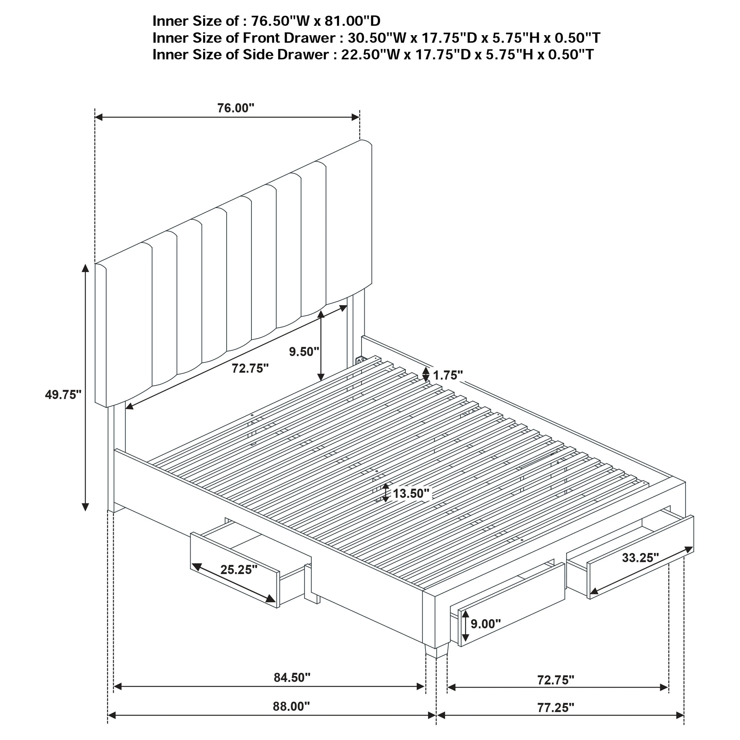 Wheatland Panel Platform Storage Bed - Image 22