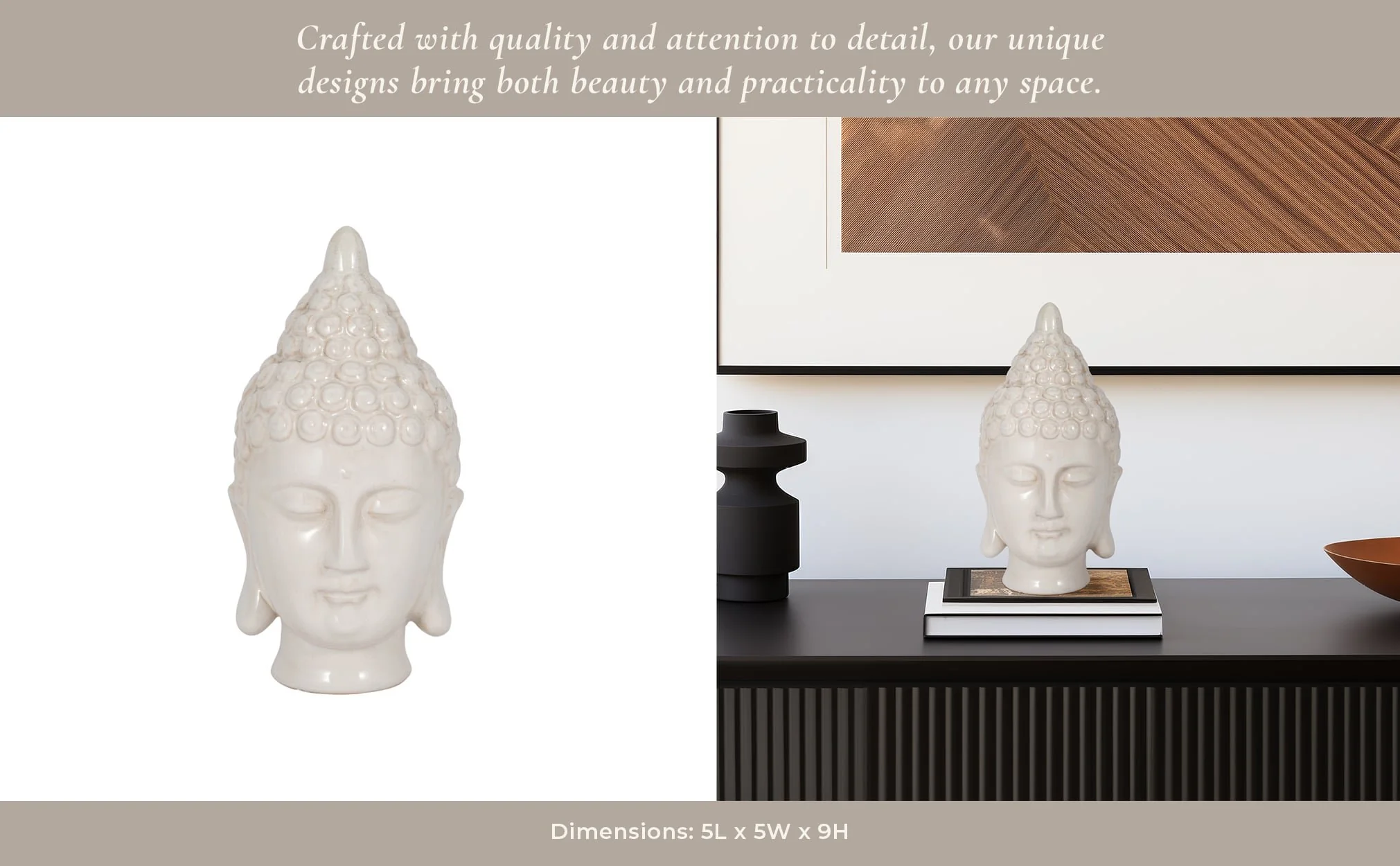 White Ceramic Buddha Head - Image 12