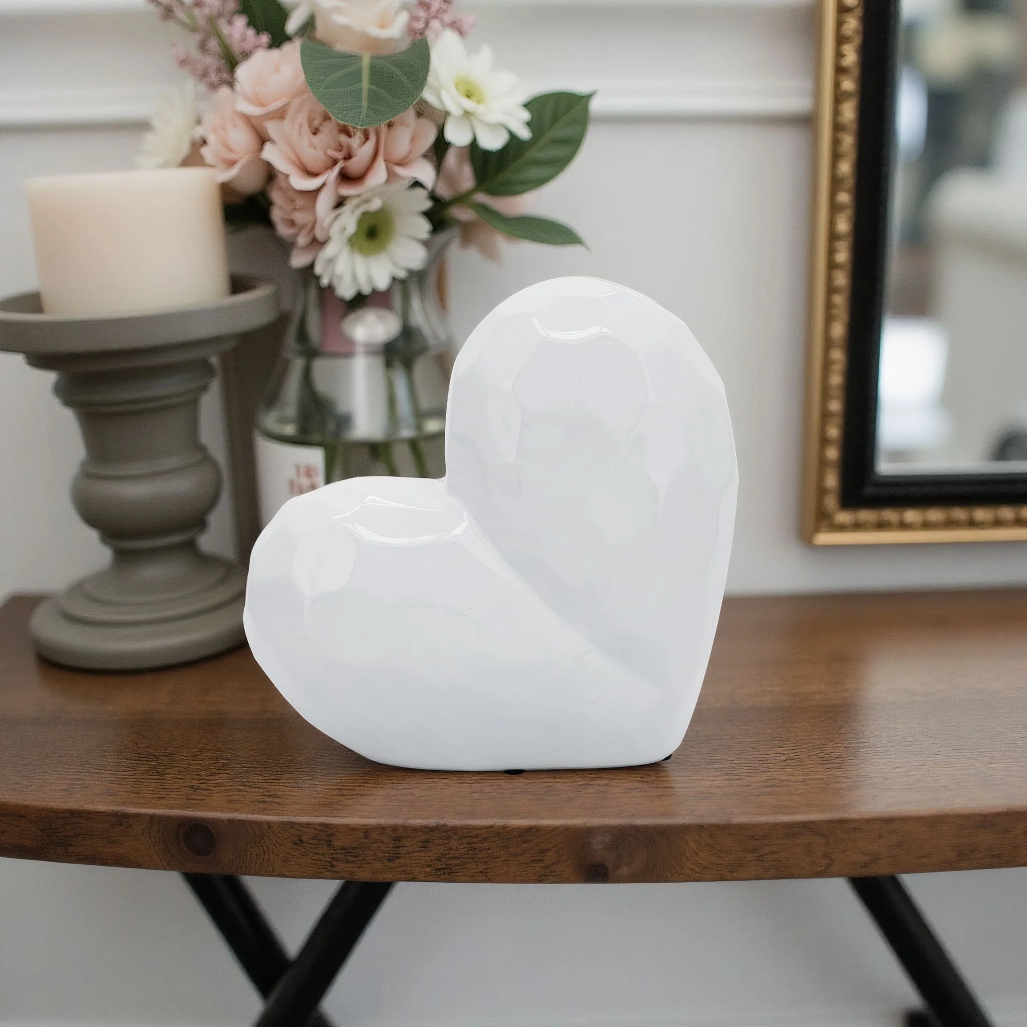 White Ceramic Heart, 8 - Image 6